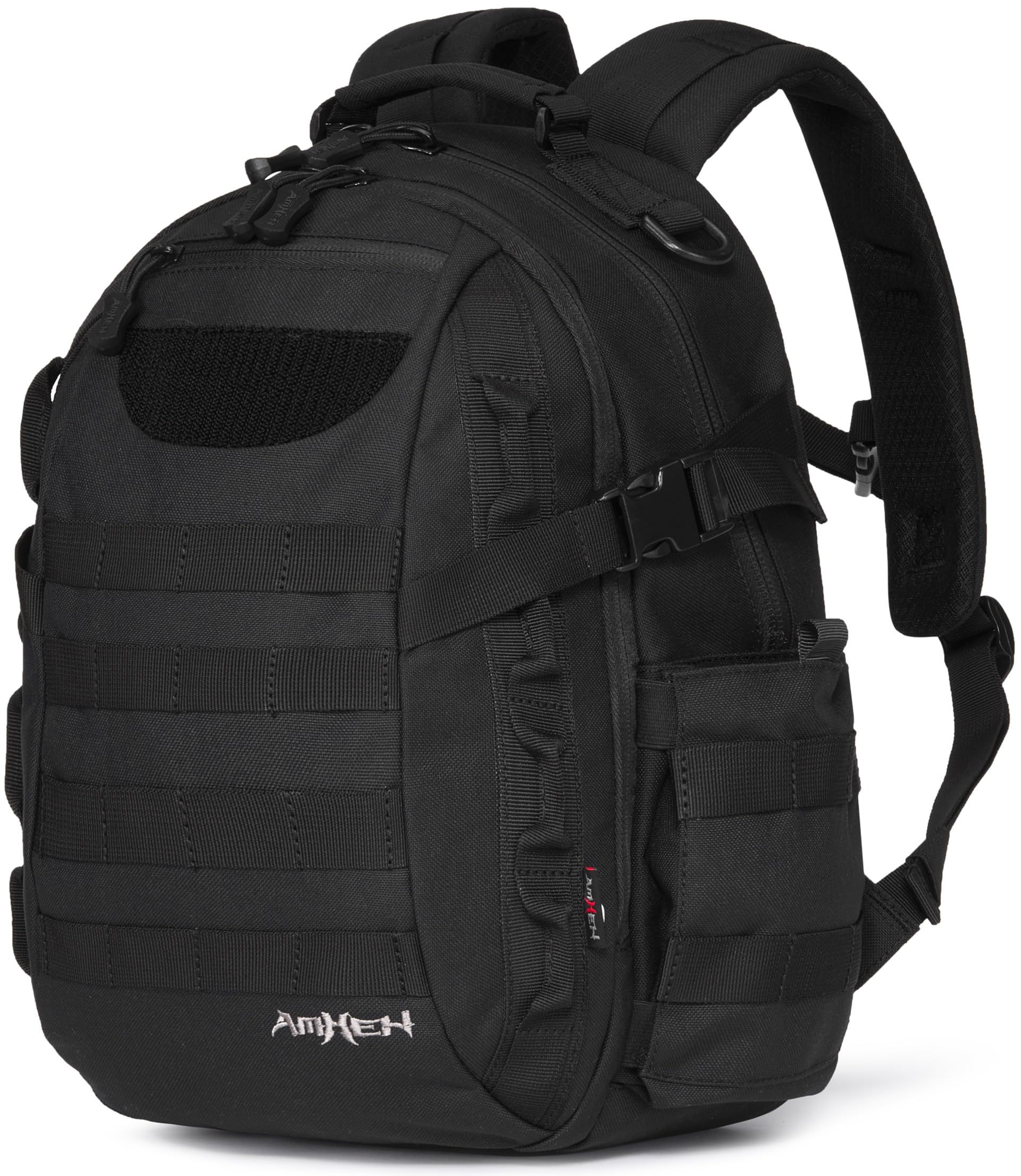 AMHEH Small Tactical Military Backpack Day Assault Pack Edc Army Daypack Survival Molle Rucksack Bugout Emergency Go Bag 21L (Black)