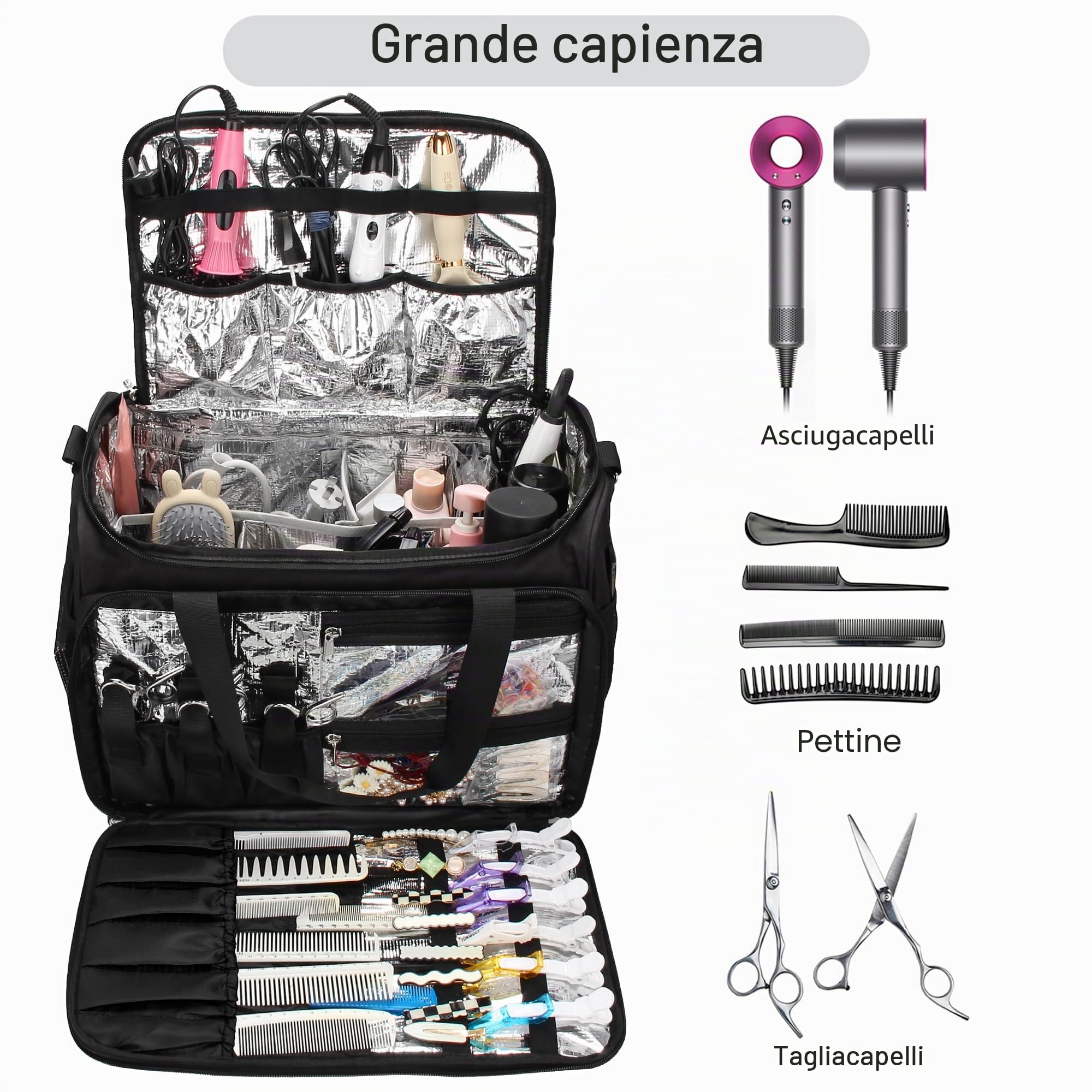 Borsa professionale da parrucchiere grande – Heatproof Makeup & Hair Tool Zaino per curling parrucchiere