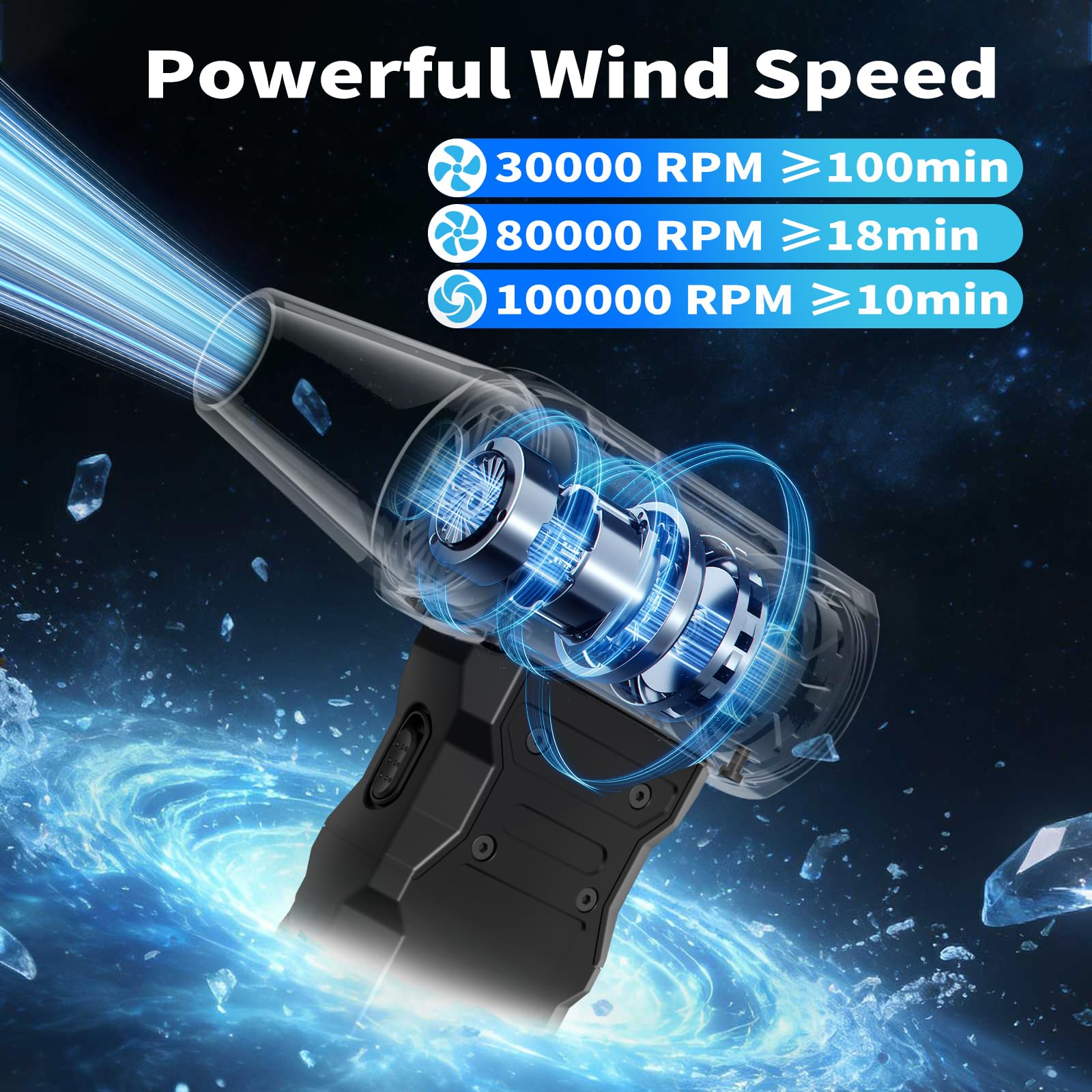 Plumero de aire comprimido eléctrico de 130000 RPM para limpieza de PC y teclado, X3, pistola de aire comprimido recargable reutilizable para coche, cama de aire, al aire libre, hogar