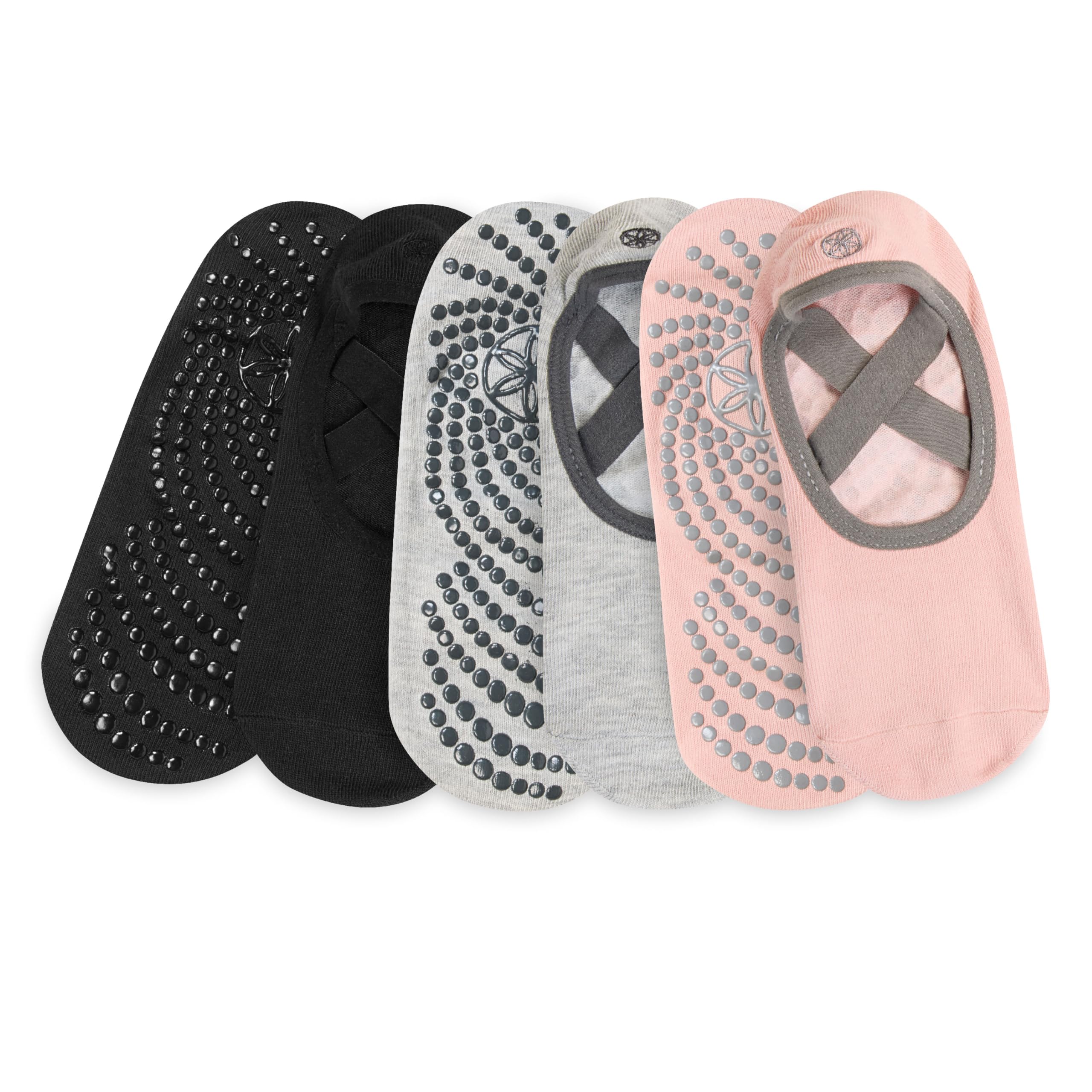 Gaiam Yoga Barre Socks | Non Slip Sticky Toe Grip Accessories for Women & Men | Pure Barre, Hot Yoga, Pilates, Ballet, Dance, Home for Balance & Stability | Available in Multiple Colors & Pack Sizes