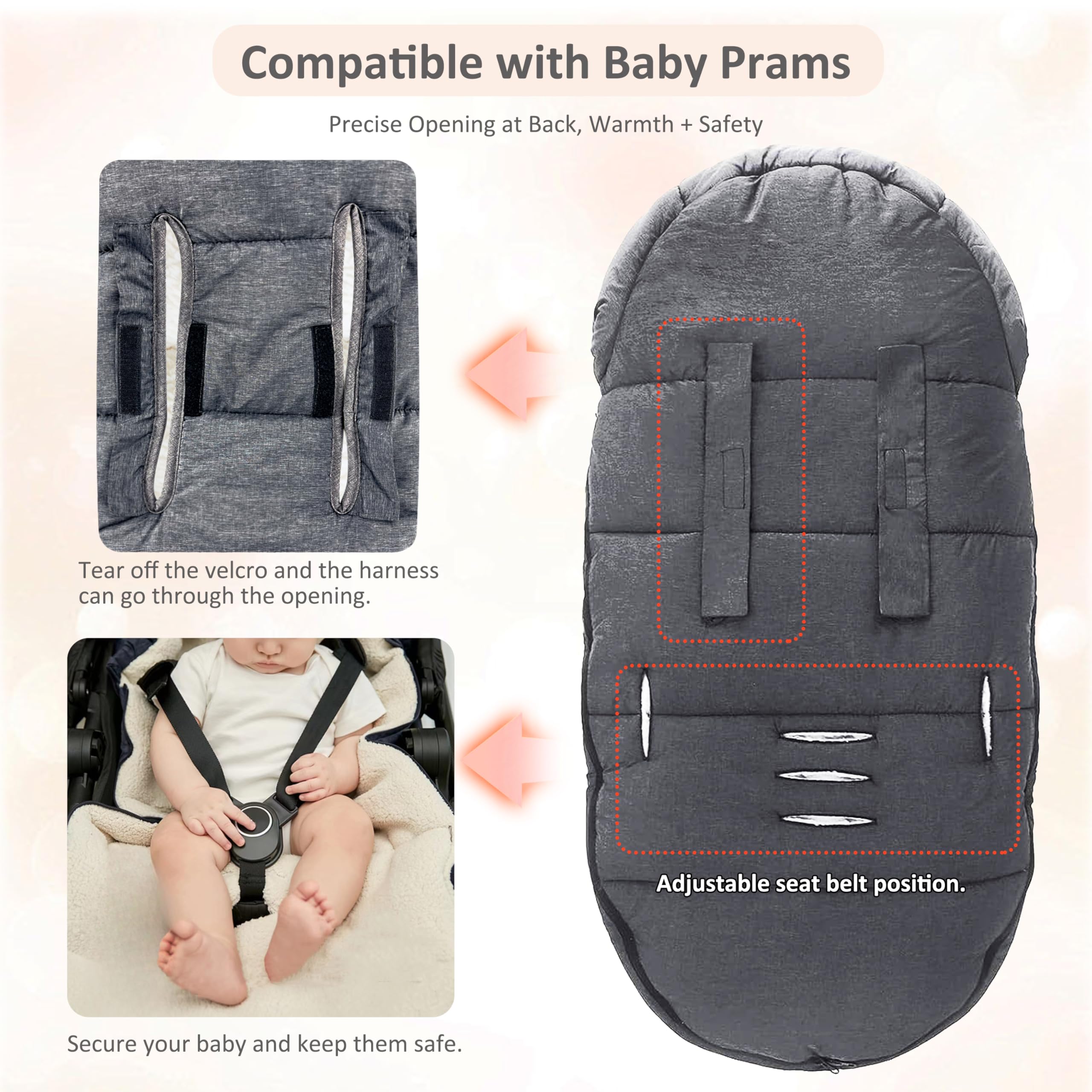 Coprigambe Passeggino Universale,Sacco Passeggino Invernale,Sacco Invernale Passeggino Universale,Addensare Invernale Sacco Termico Passeggino Universale,Impermeabile