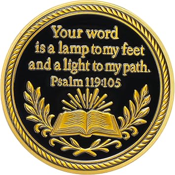 Flying Angels Religious Challenge Coins, Christian Challenge Coin Quote Psalm 119:105, Jesus' Guidance Coins Christian Gifts Coins for Christian Church School