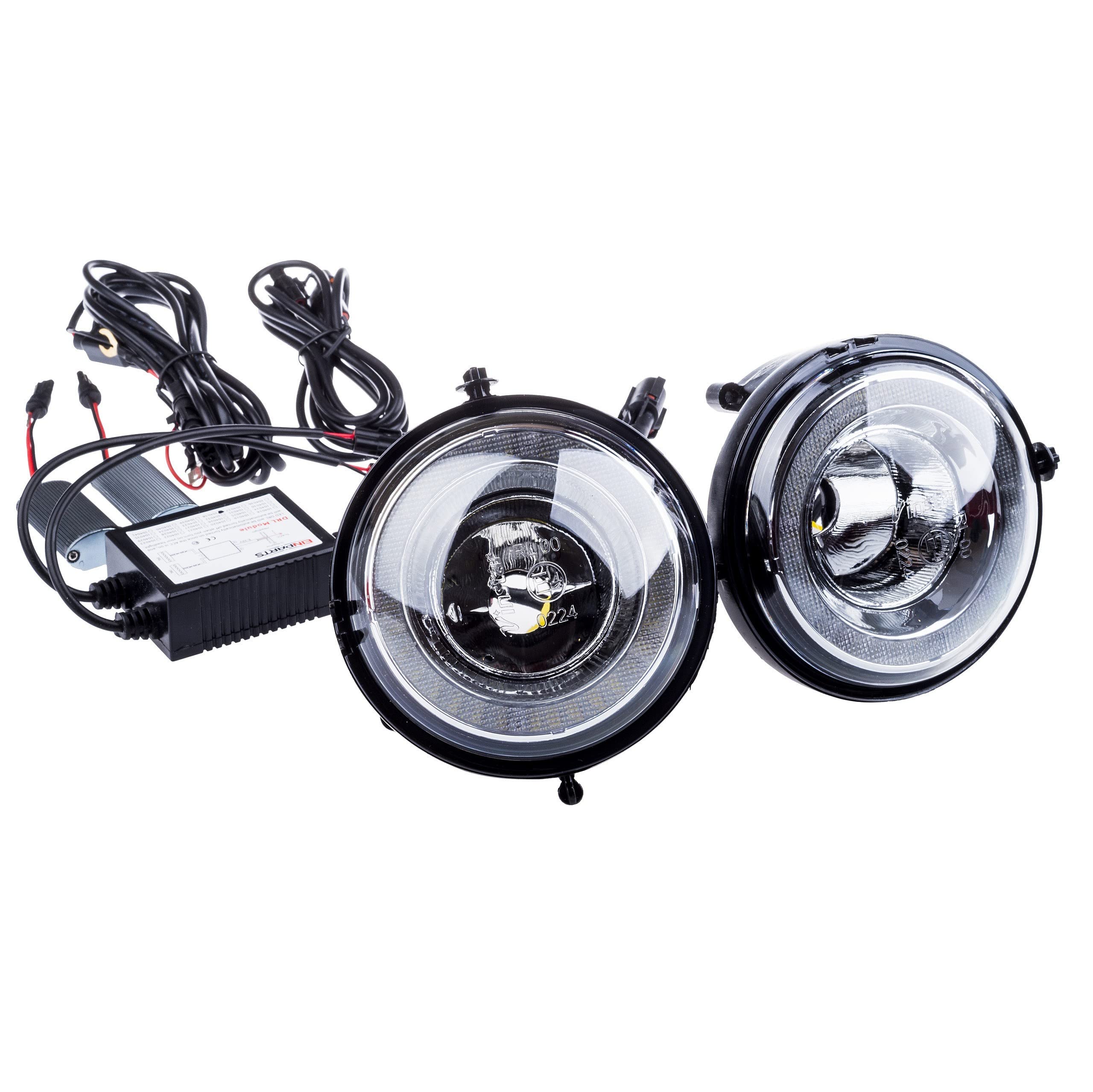 2w1 Światła do jazdy dziennej LED DRL + FOG, Reflektory lampy MINI R55-61, Okrągłe światła przeciwmgielne EinParts, Homologacja R87