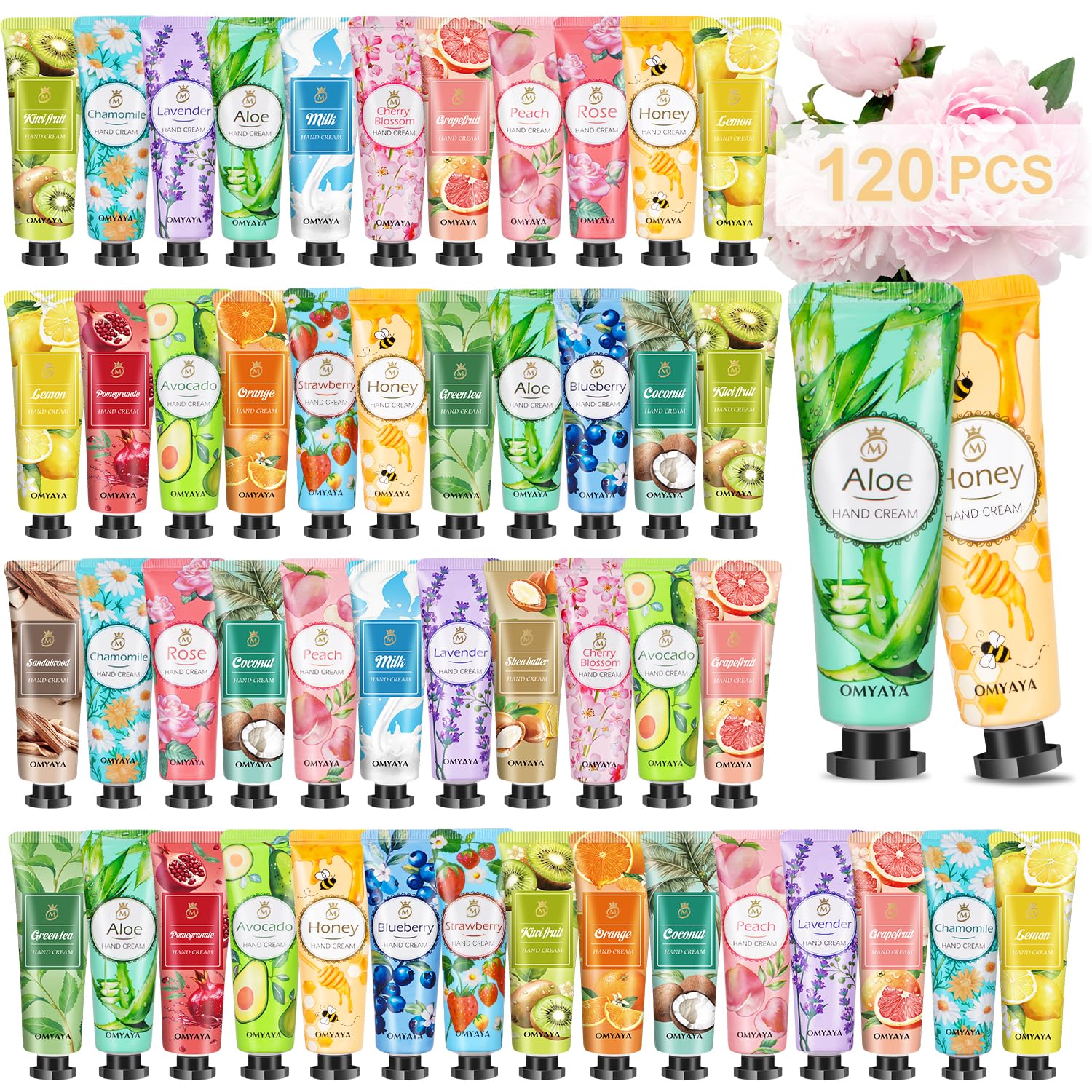 120 Pack Hand Cream Gift Set, Travel Size Lotion, Mini Hand Cream