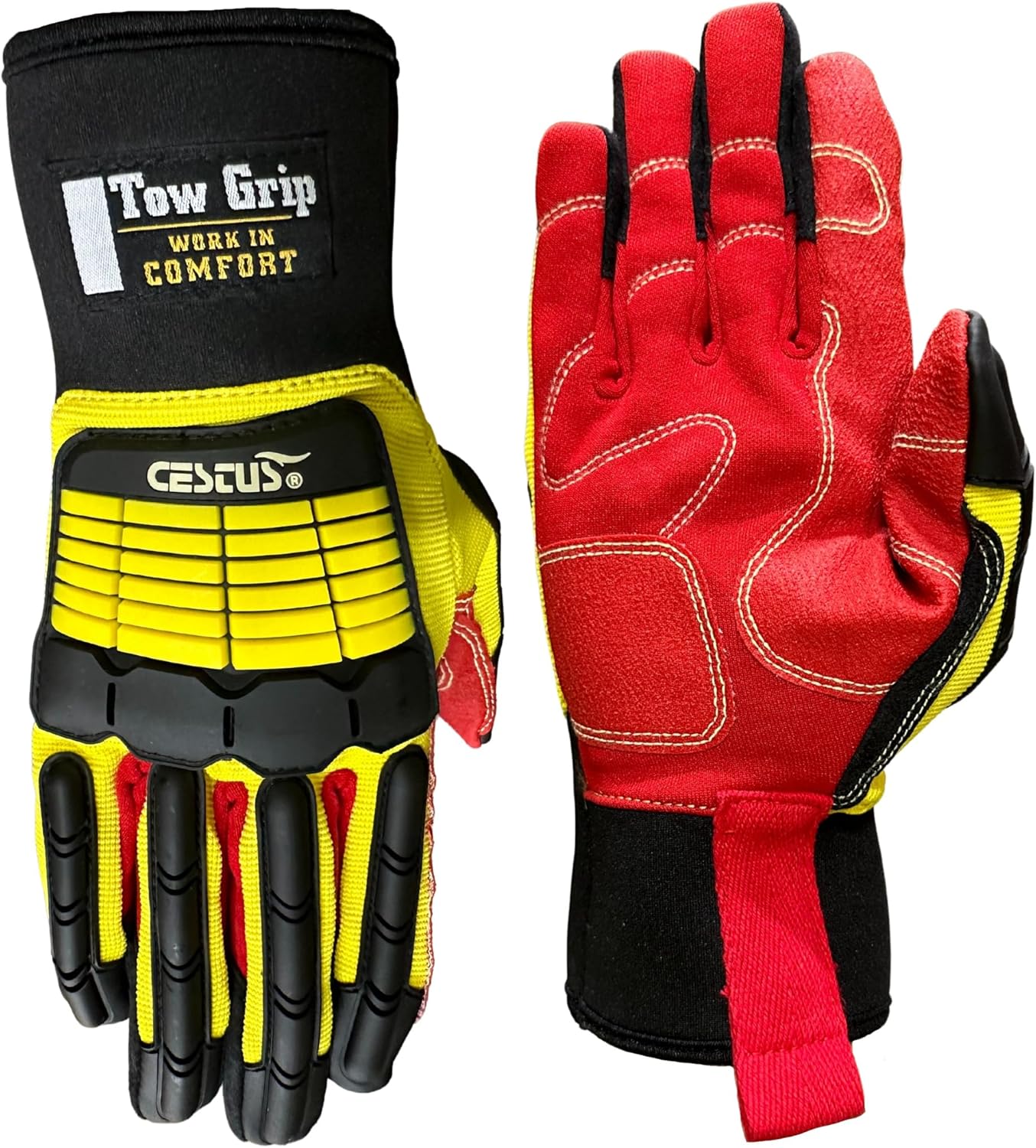 Cestus 3084, ANSI Cut A2 Impact Gloves, (1,3,10,50 pairs) Heavy Duty Work Gloves for Construction and Oilfield