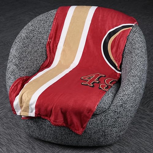 Miniatura 8 de FOCO NFL - Manta suave de felpa con micro raschel, 50 x 60 pulgadas, Los Angeles Rams