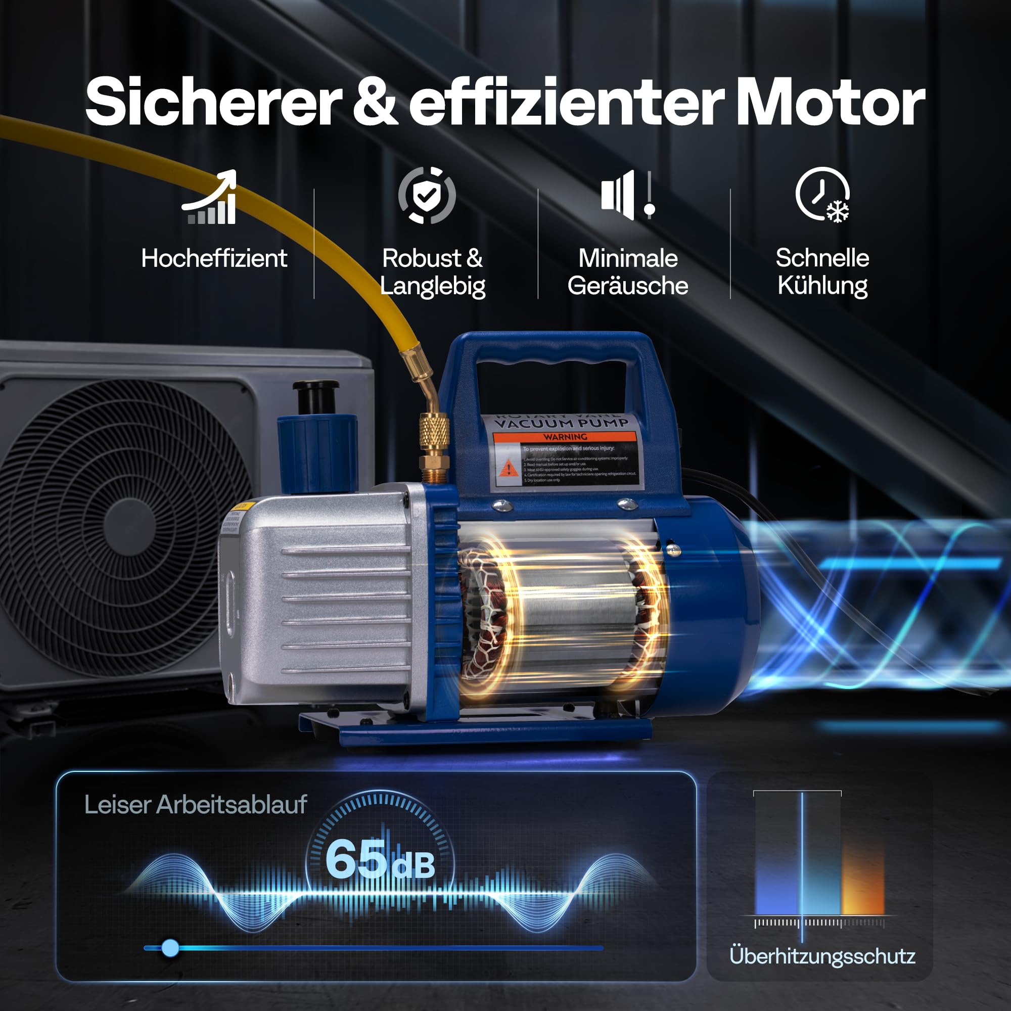 VIVOHOME 3,5CFM Einstufige Vakuumpumpe Set mit Ölflasche für Klimaanlage HVAC Kfz Kühlsystem R12 R22 R134a R410a R502