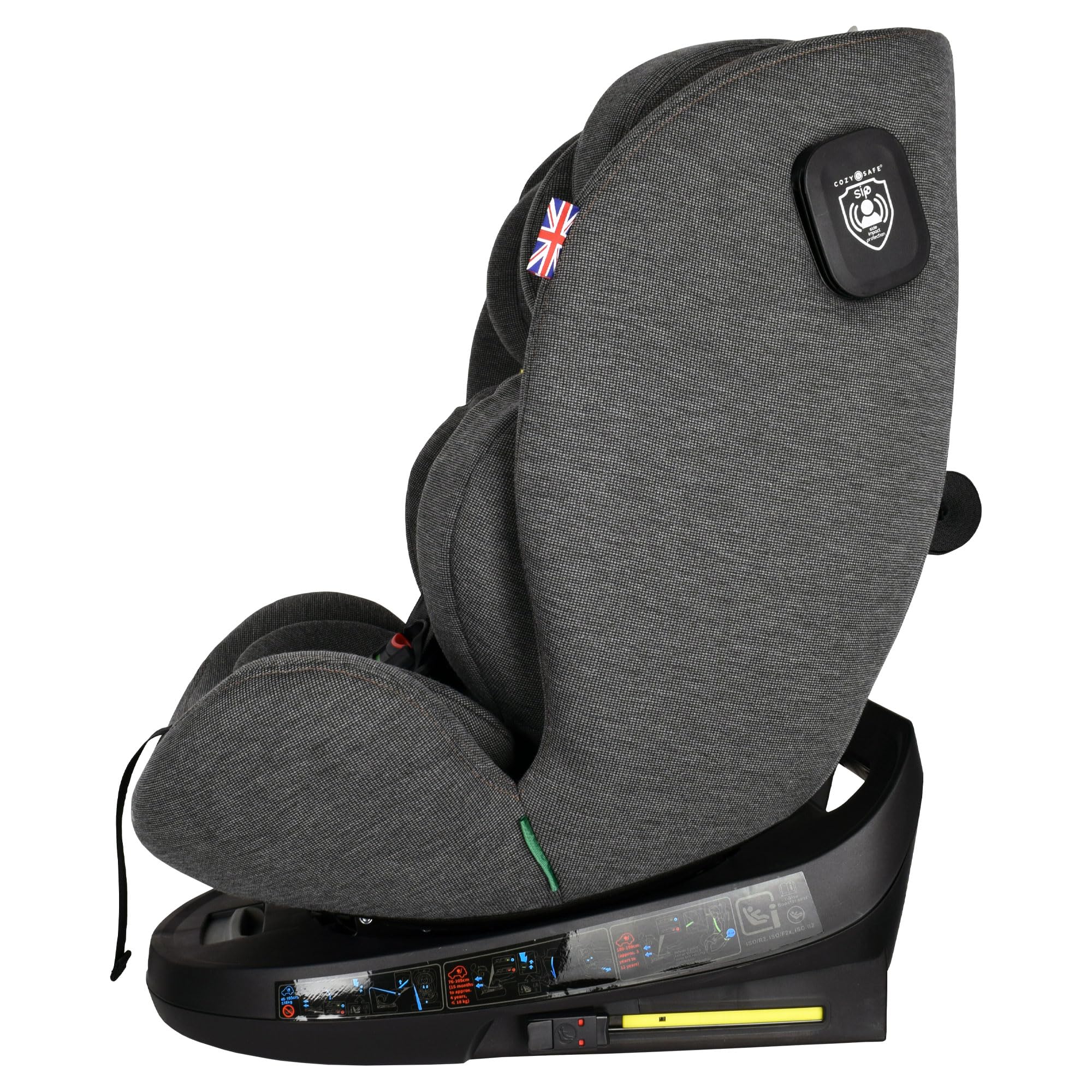 Cozy N Safe Apollo EST-06 i-Size 40-150 cm circa nascita fino a 12 anni, gruppo 0+/1/2/3 girevole a 360°, seggiolino auto ISOFIX (grigio)