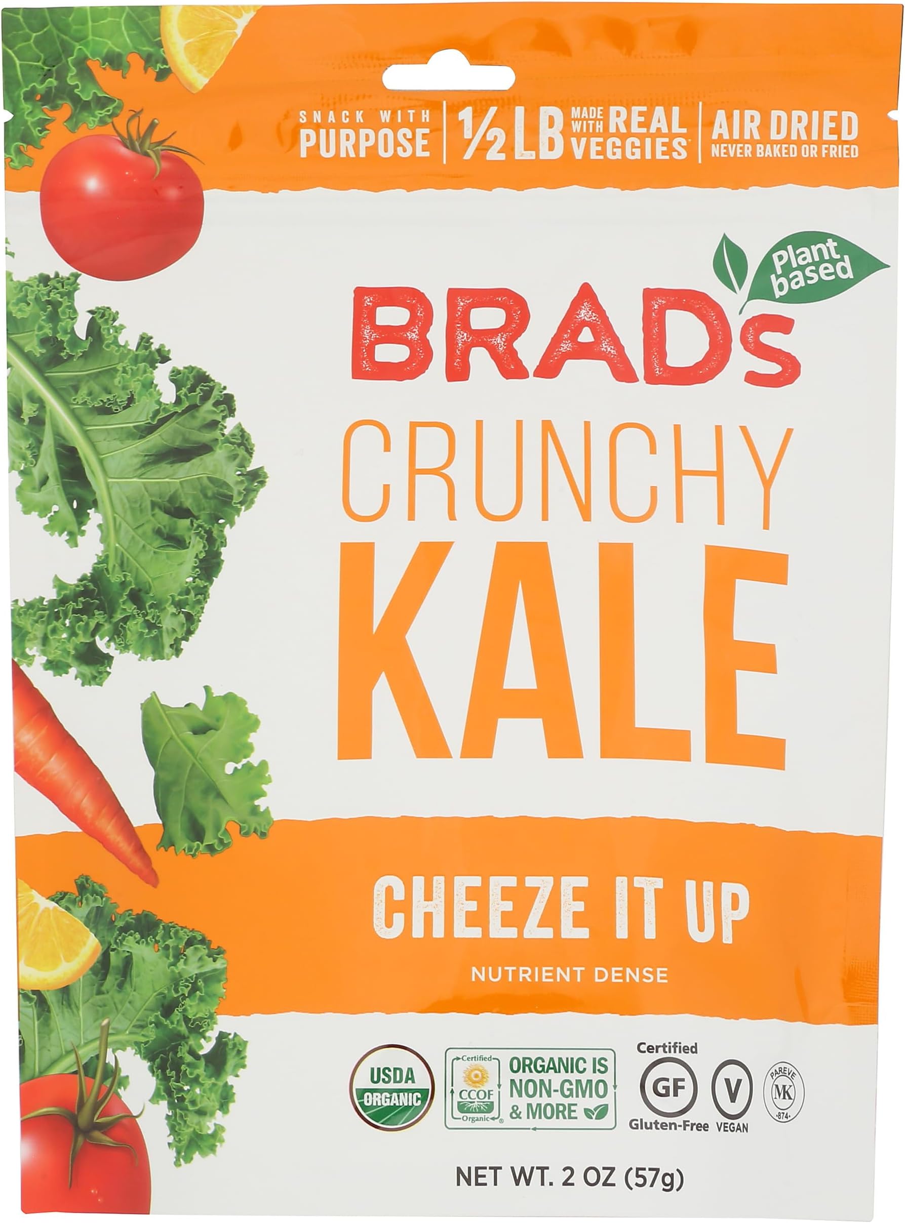 Brads Plant Based Kale Cheeze It Up Chip, 2 Oz