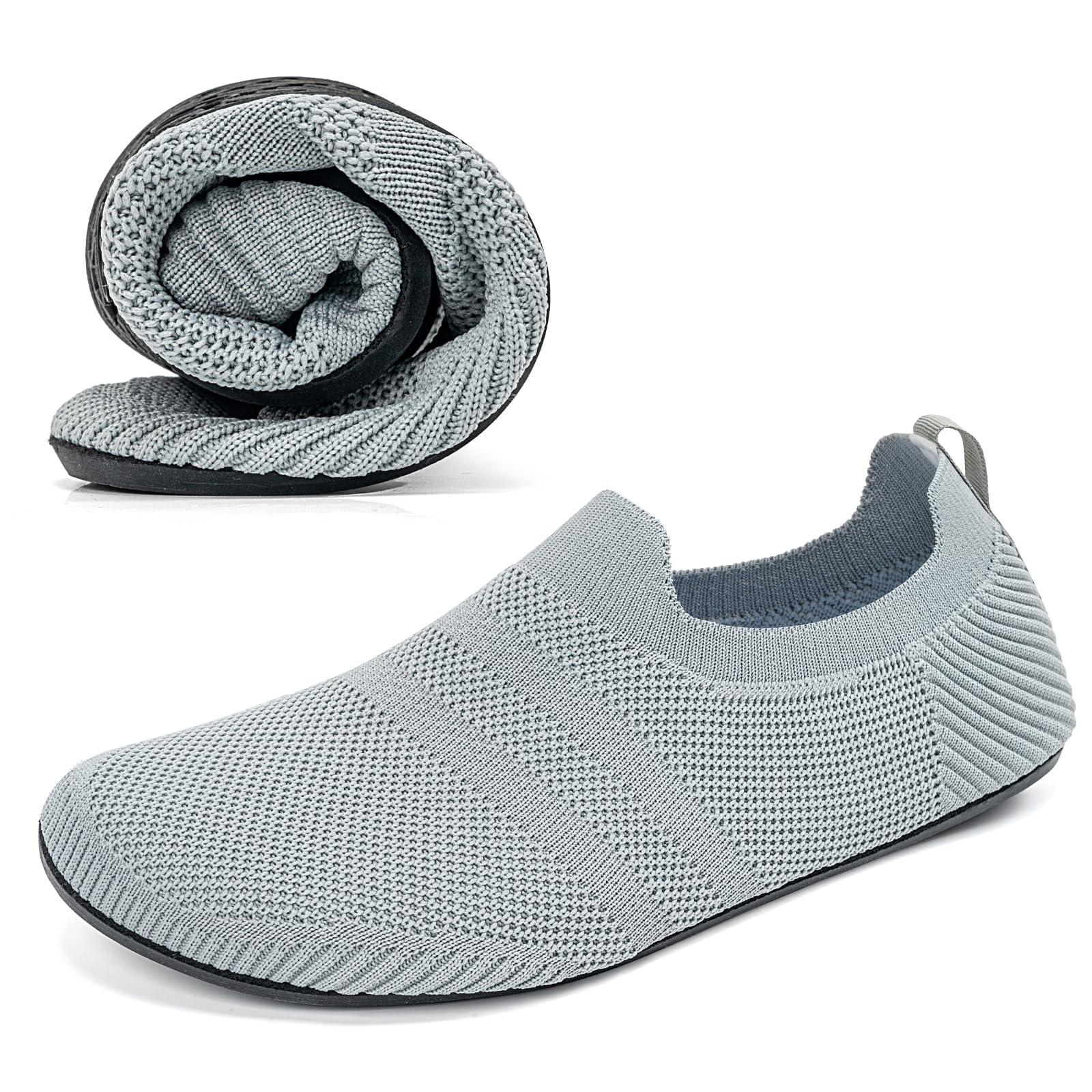 KOWAYI Zapatillas de casa para hombre, calcetines de casa para mujer, ligeros, cerrados, zapatos de cabaña transpirables, zapatillas cómodas, zapatillas unisex descalzos