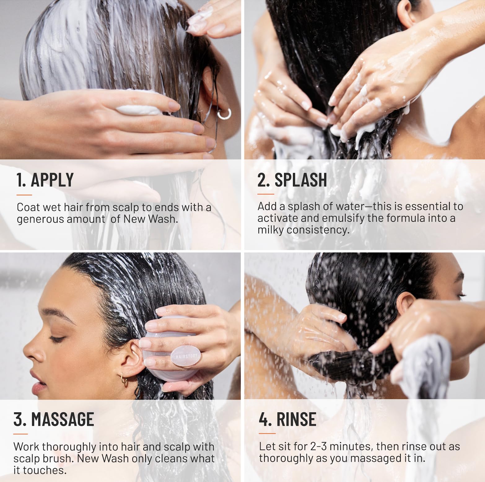 Hairstory New Wash Rich, crème nettoyante ultra-hydratante pour cheveux secs et épais, alternative au shampooing et à l'après-shampooing, restaure douceur et brillance, 590 ml