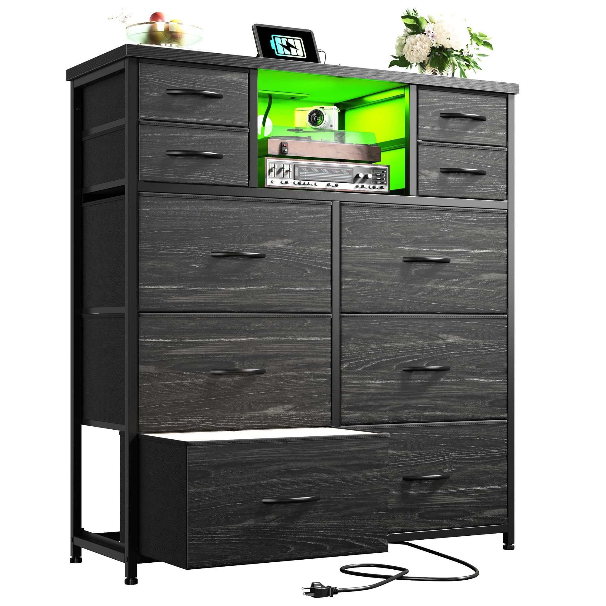 Romorgniz 10-Drawer Dresser with LED