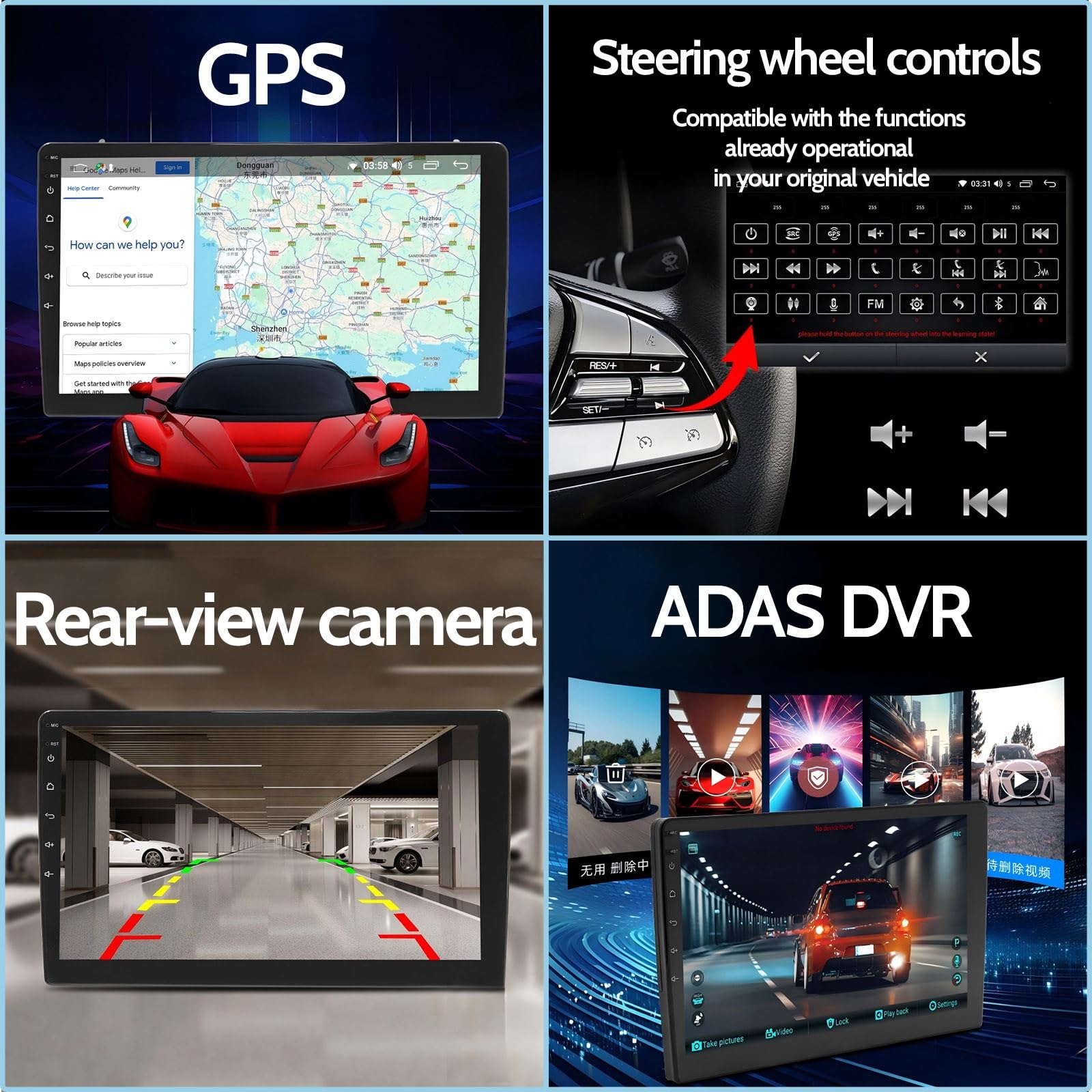 Radio Samochodowe dla Jeep Wrangler 2007-2018 IPS Ekran Dotykowy Android 12 Radio Samochodowe 9-Inch/CarPlay/Android Auto/WiFi/FM AM RDS Radio/GPS/Bluetooth/Kamera Cofania/ADAS DVR(M400S)
