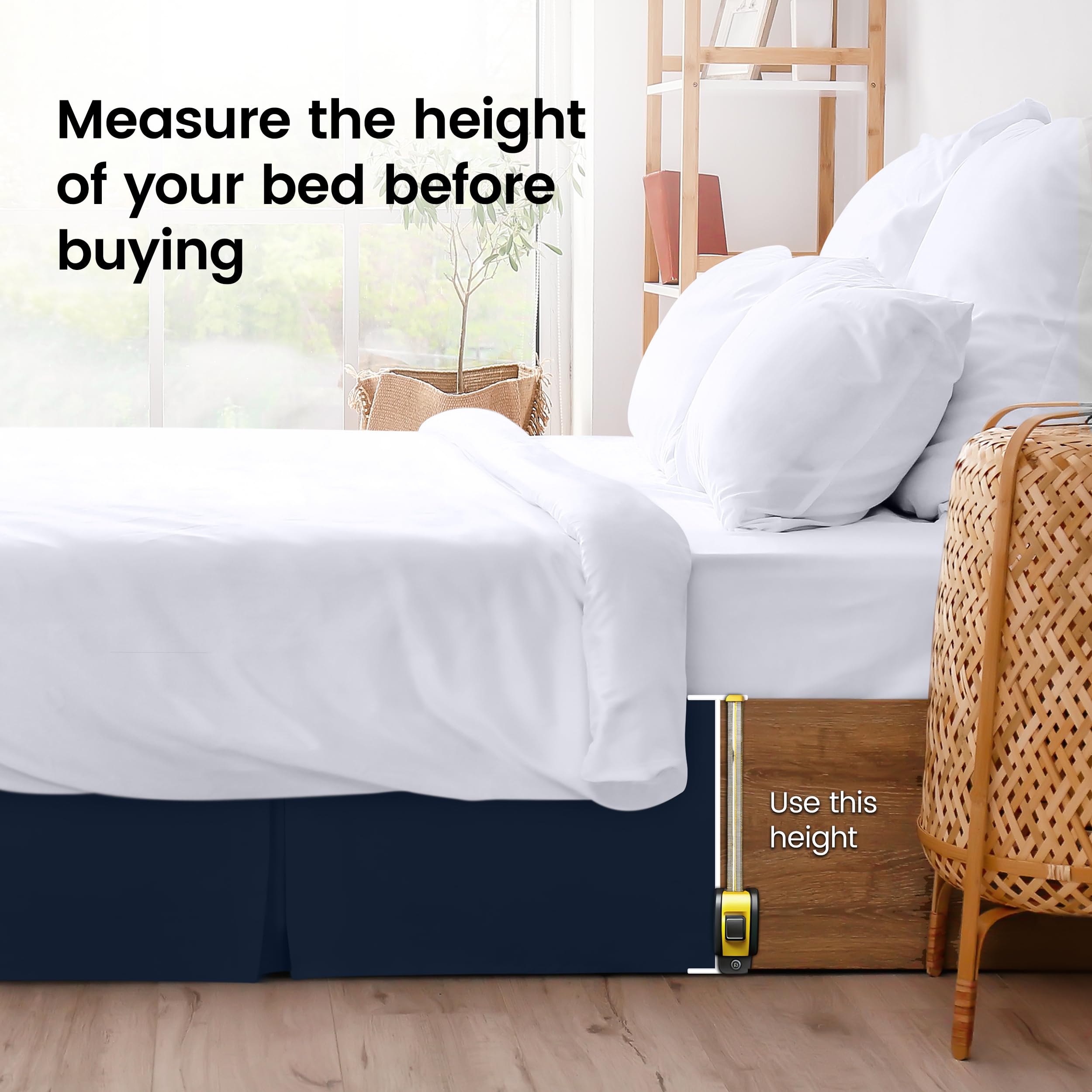 Utopia Bedding Falda de Cama Individual – Suave Volantes Plisados cuádruples – Fácil Ajuste con caída a Medida de 16 Pulgadas – Calidad de Hotel, Resistente al Encogimiento y a la decoloración