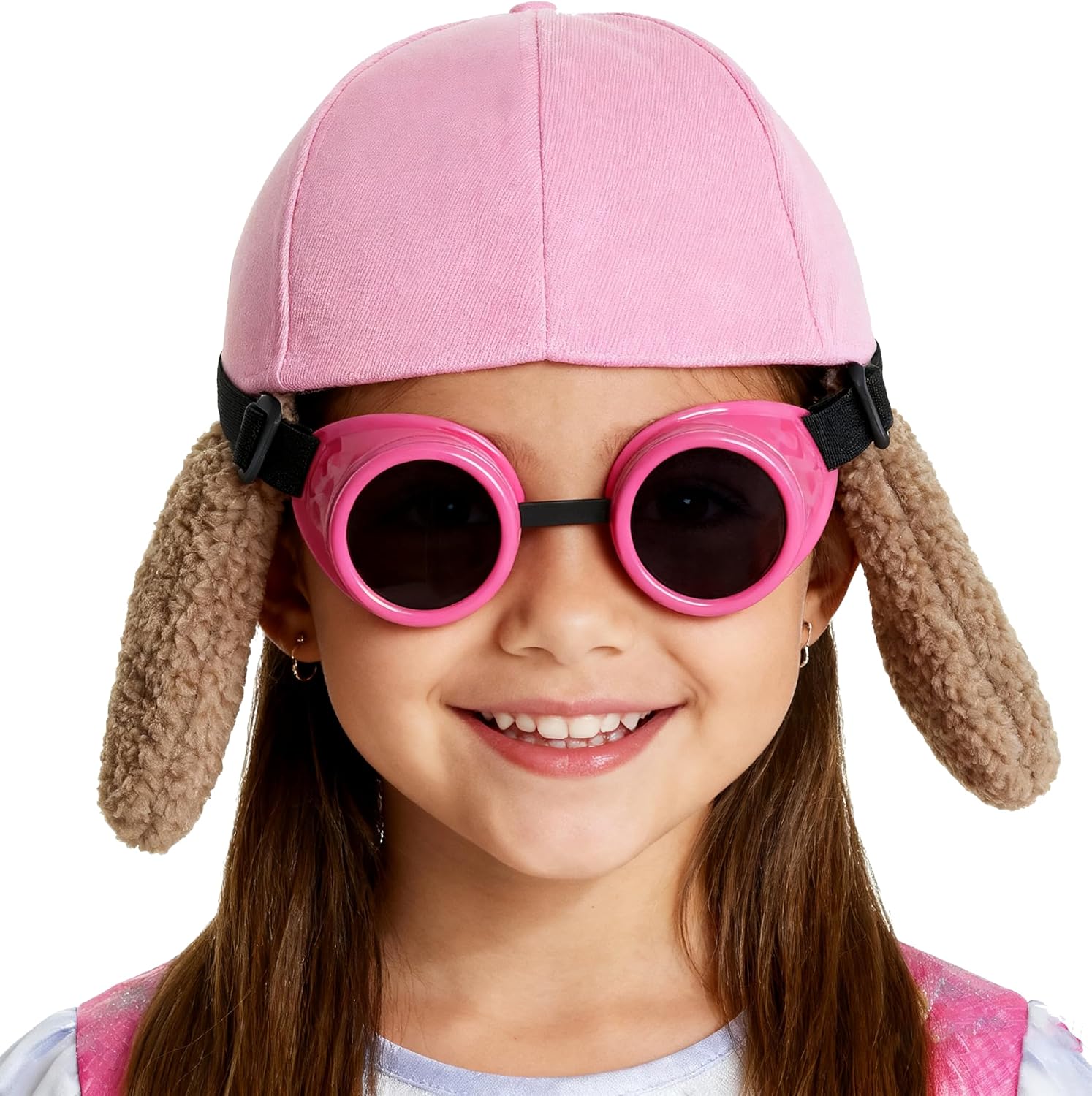 Adult Women Kids Girls Dog Hero Police Cap With Ears Pink Steampunk Goggles For Book Day Dress Up Accessories