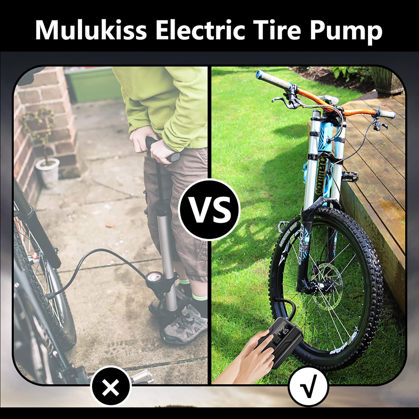 Tire Inflator Portable Air Compressor Portable Air Pump for Car Tires Inflator 150 PSI & 5000mAh Battery Tire Pump for Motorcycle/Bicycle Tires and Balls with Digital Pressure Gauge & LED Light