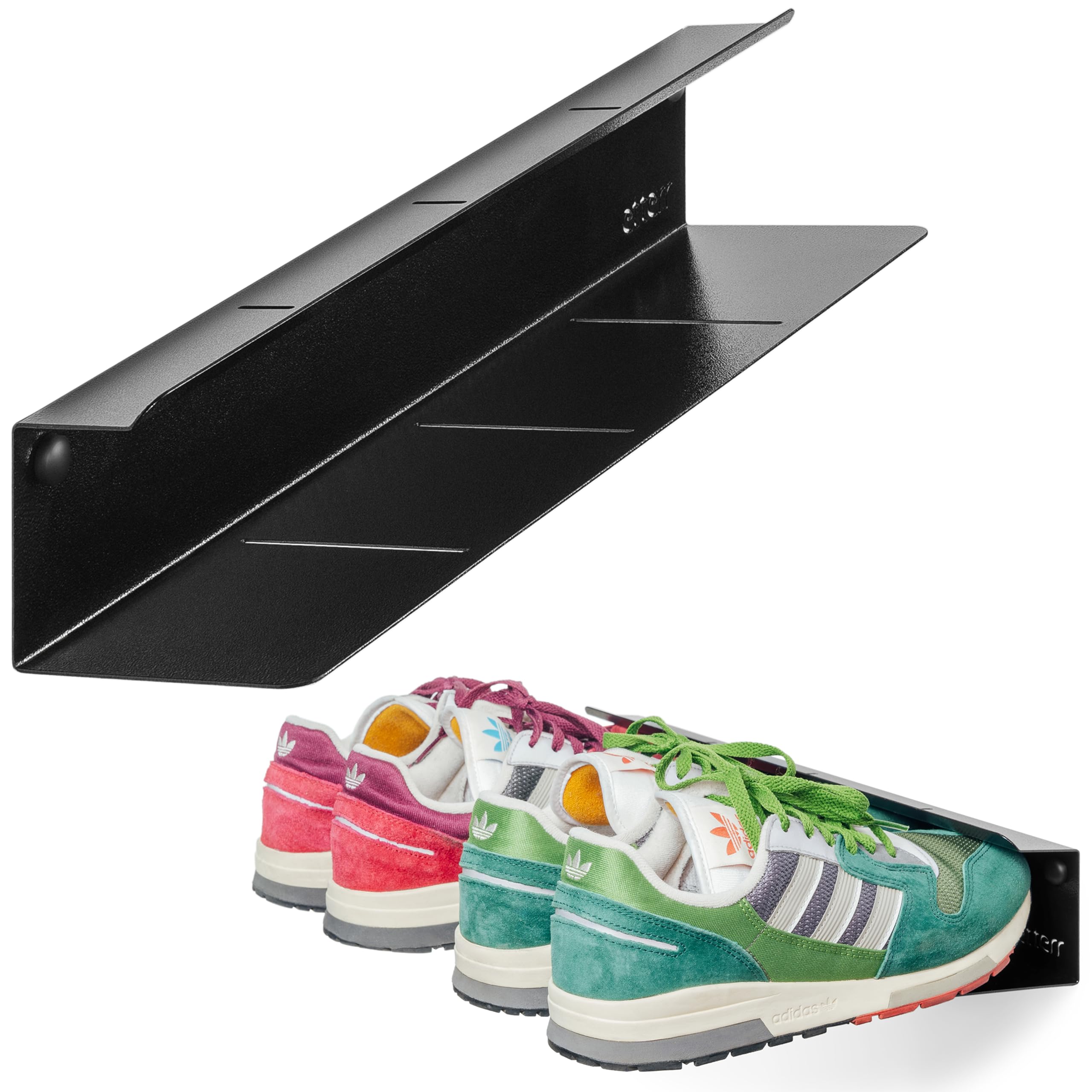 Zapatero. Zapatero Entrada recibidor, Organizador de Zapatos, Zapatero Estrecho, Mueble Zapatero, Zapatero de Pared Interior y Exterior, Armario, Guarda Zapatos. (Negro, 40 X 10 X 10 CM.)