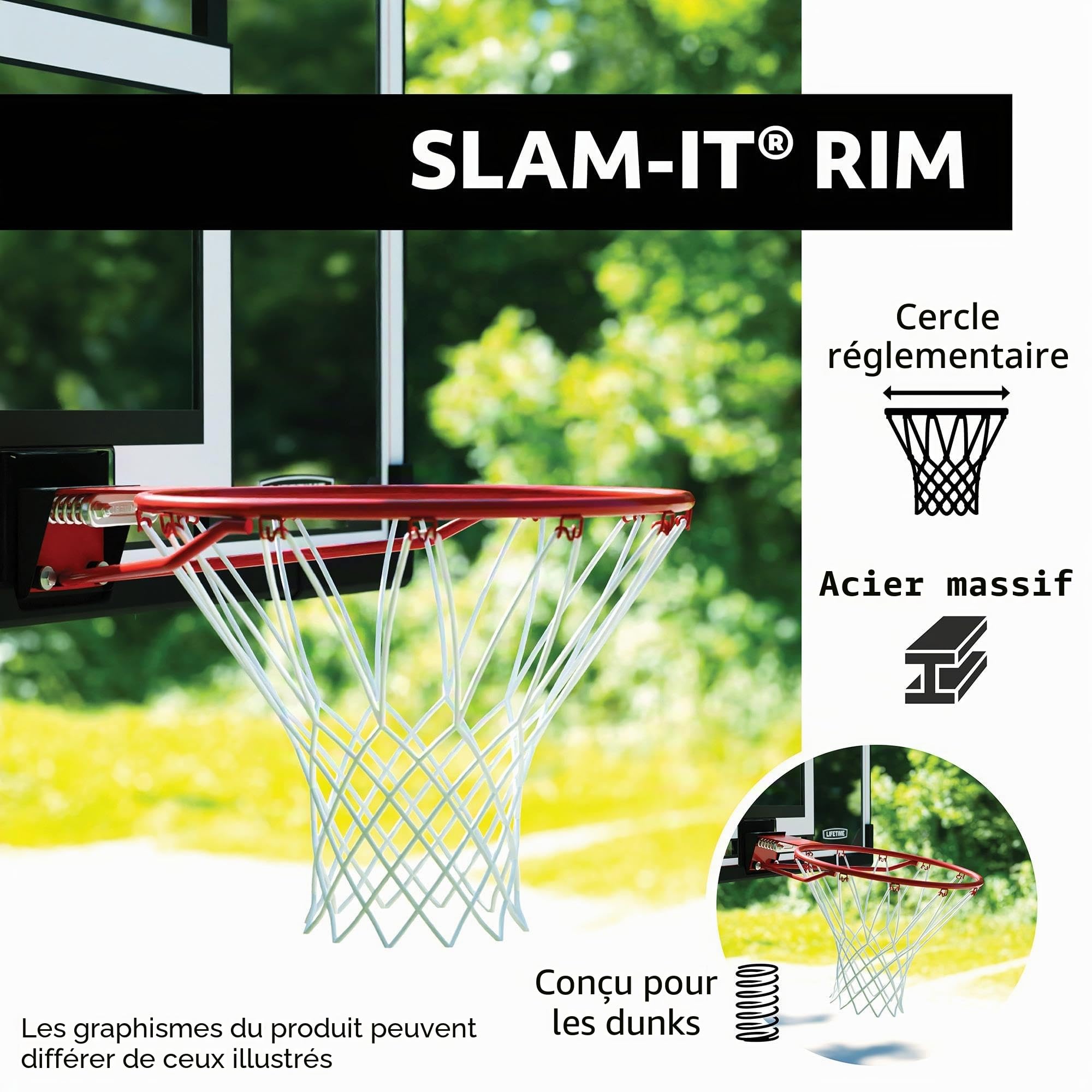 Lifetime - Panier de Basketball sur Pied avec Base Board-121.9 cm Ajustable