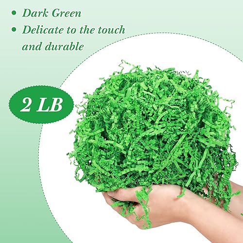 Miniatura 2 de Outus Papel de corte arrugado de 2 libras, papel triturado para caja de regalo, papel arrugado metálico, papel de seda de pascua para bodas,