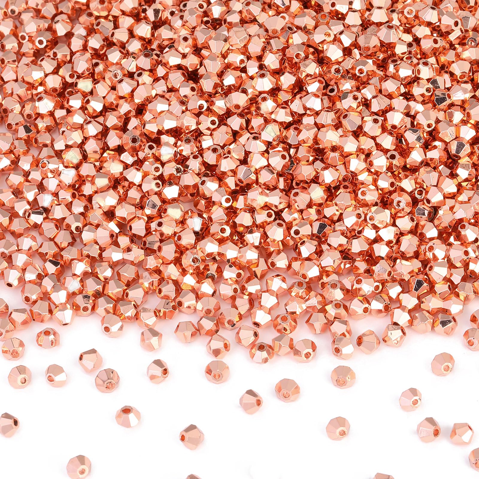 DoDoBeads 720 Pcs 4mm Bicone Crystal Beads, Bronze and Glass Beads for Jewellery and Friendship Bracelet Making