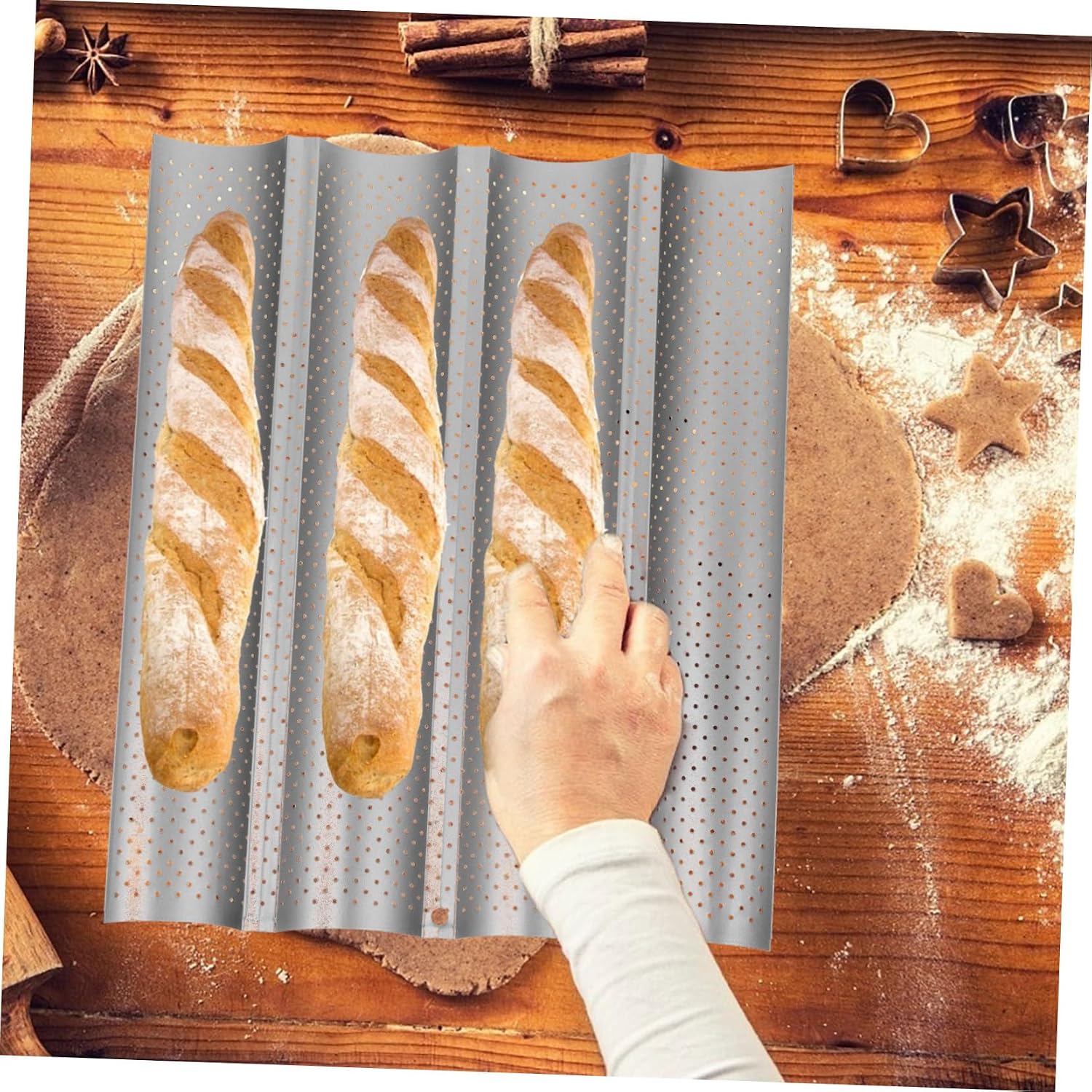 Four-slot Bread Loaf Pans Carbon Steel Baking Pan Non-stick French Bread Molds