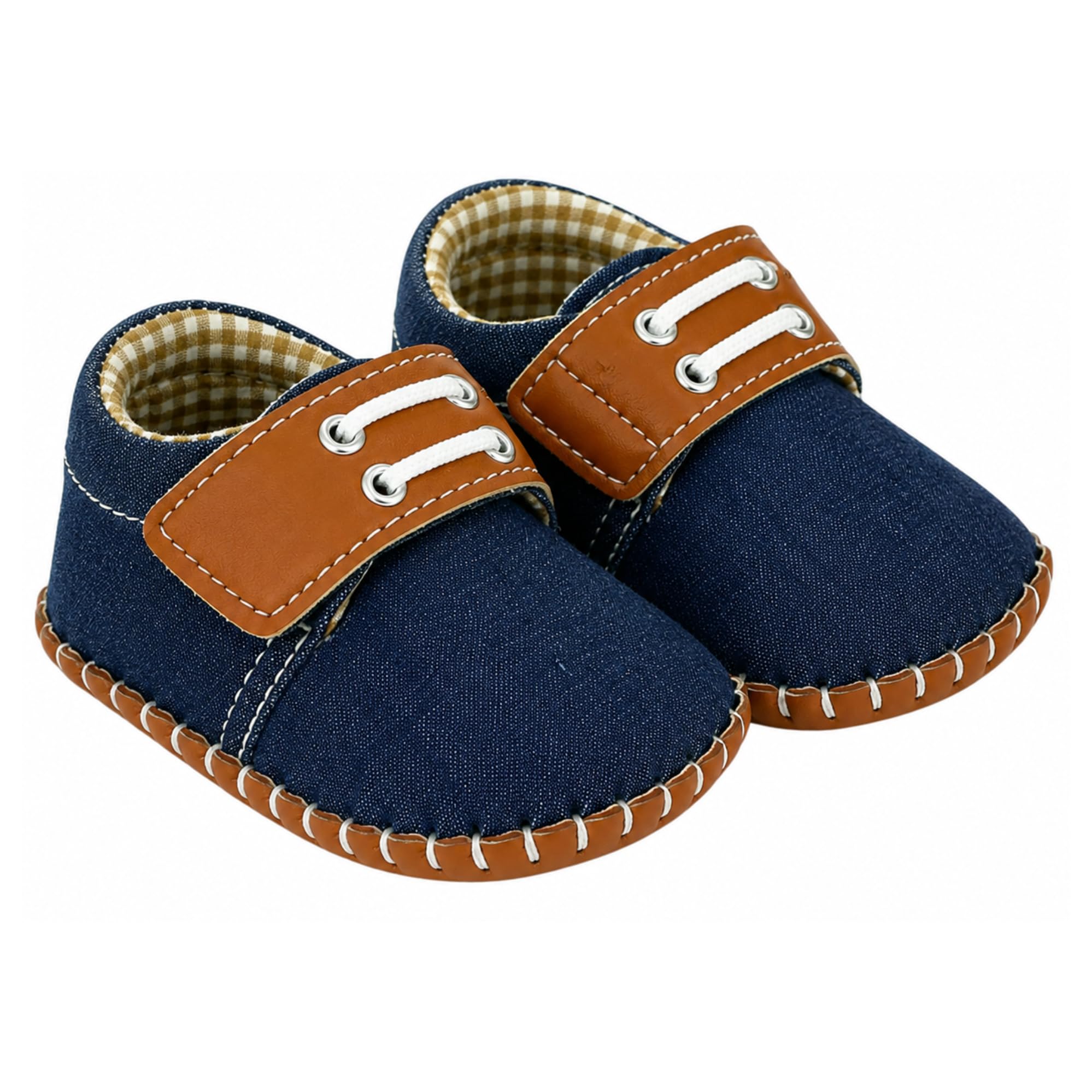 Denim Casual Shoes for Babies 6-12 Months | Lighweight, Breathable, & Flexible Baby Booties with Soft Inner Lining | Comfortable Soft Sole Shoes for Baby Girls & Baby Boys (Denim Tan)-image-19