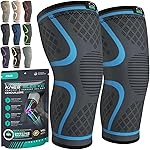 Modvel Compression Knee Brace for Women & Men - 2 Pack Knee Brace for Women Running Knee Pain, Knee Support Compression Sleeve, Workout Sports Knee Braces for Meniscus Tear ACL & Arthritis Pain Relief