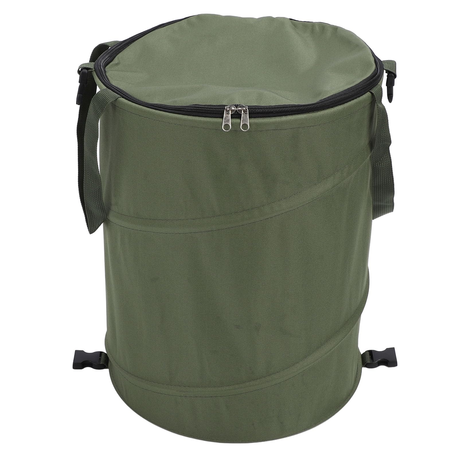 Up Camping Trash Can, Collapsible Garden Bag with Zippered Lid, Reusable Outdoor Up Yard Waste Leaf Bag, Large Capacity Portable Garden Garbage Container (OD Green)