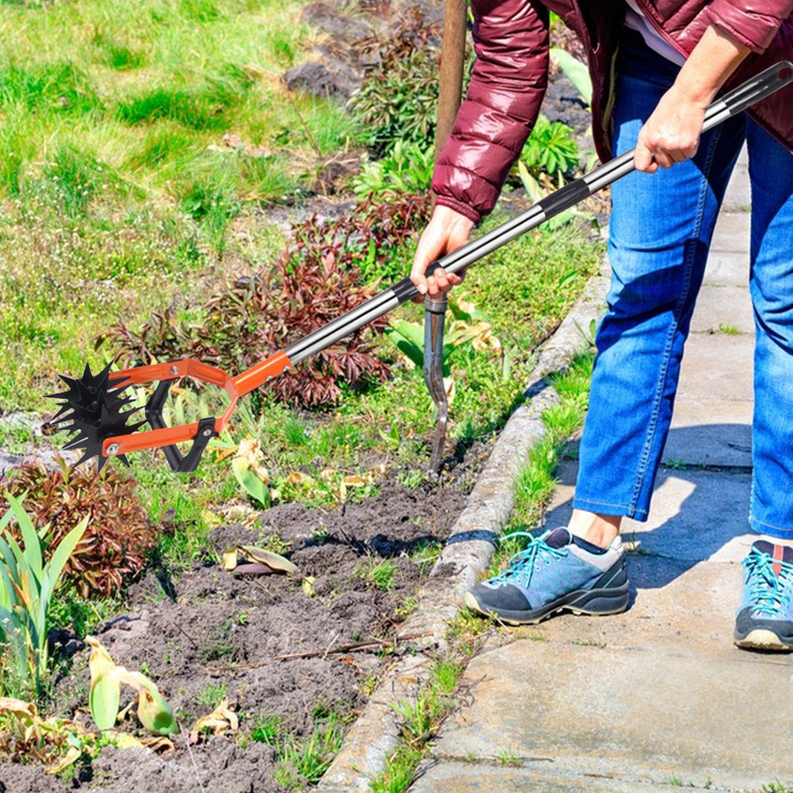 Cultivador Manual para Jardín para Trabajos Pesados, Mango Antideslizante,