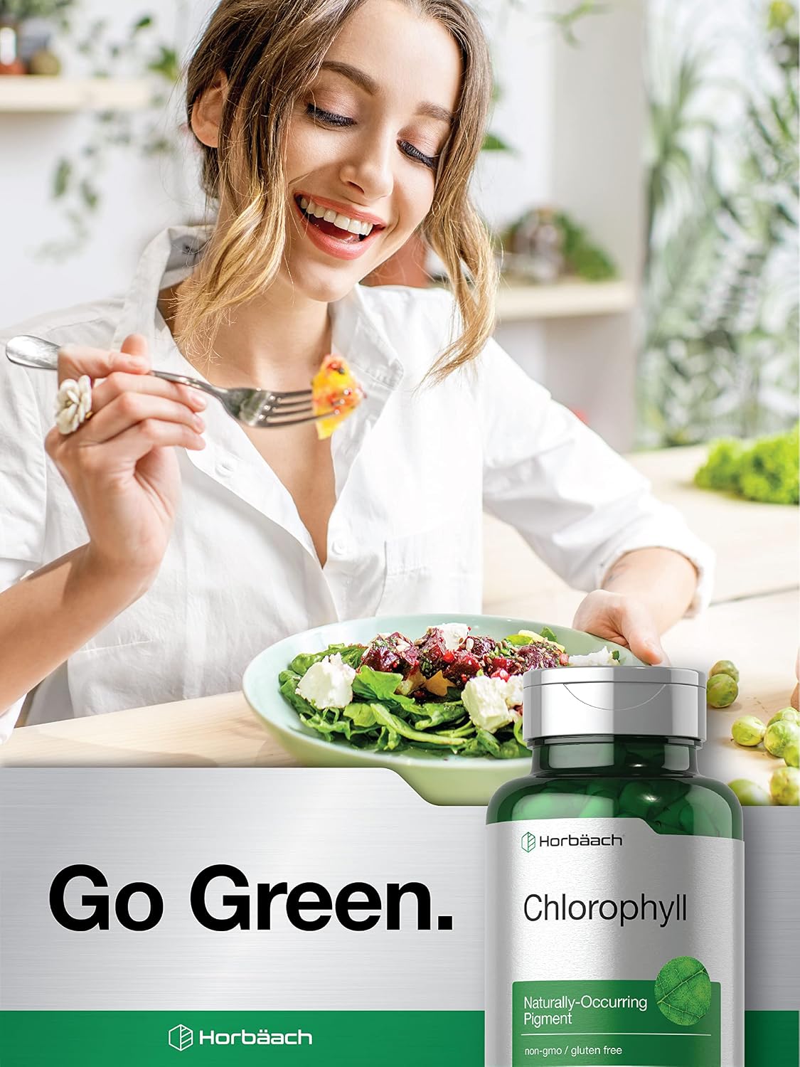 Chlorophyll Capsules | 200 Count | Non-GMO and Gluten Free Supplement | Naturally-Occurring Pigment | by Horbaach