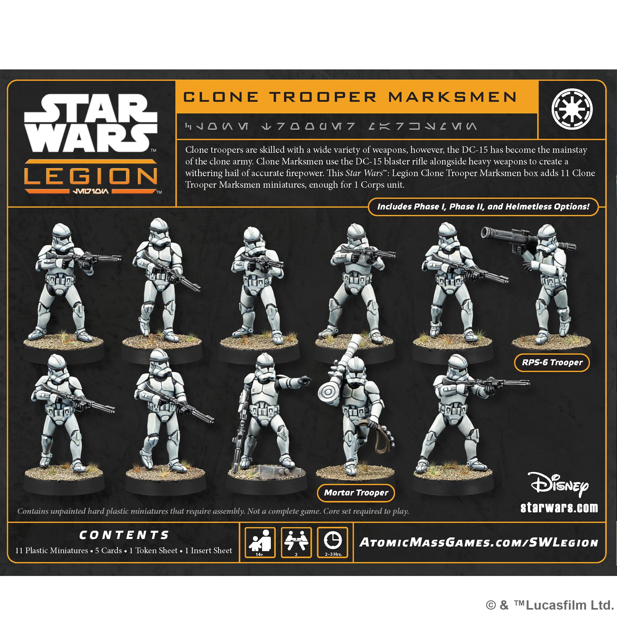Asmodee, Star Wars : Legion - Clone Trooper Marksmen, Extension, Atomic Mass Games, Tabletop, 2 Joueurs, 14+ Ans, 120-180 Minutes, Allemand, Multilingue