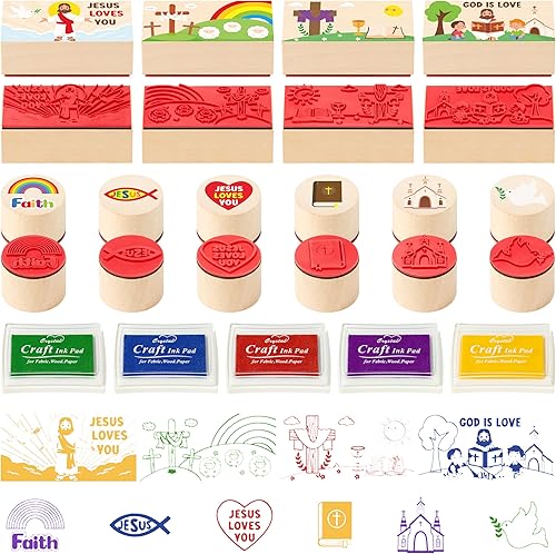 Miniatura 7 de CUweipeng 15 piezas de sellos de goma de madera de otoño, sellos de tarjetas de manualidades, almohadillas de goma de calabaza, juego de