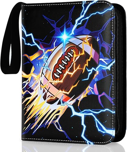 Football Card Binder, 900 Pockets Football Cards Holder with 50 Removable Sleeves, Sports Card Binder for Cards Display and Storage, Zipper Card