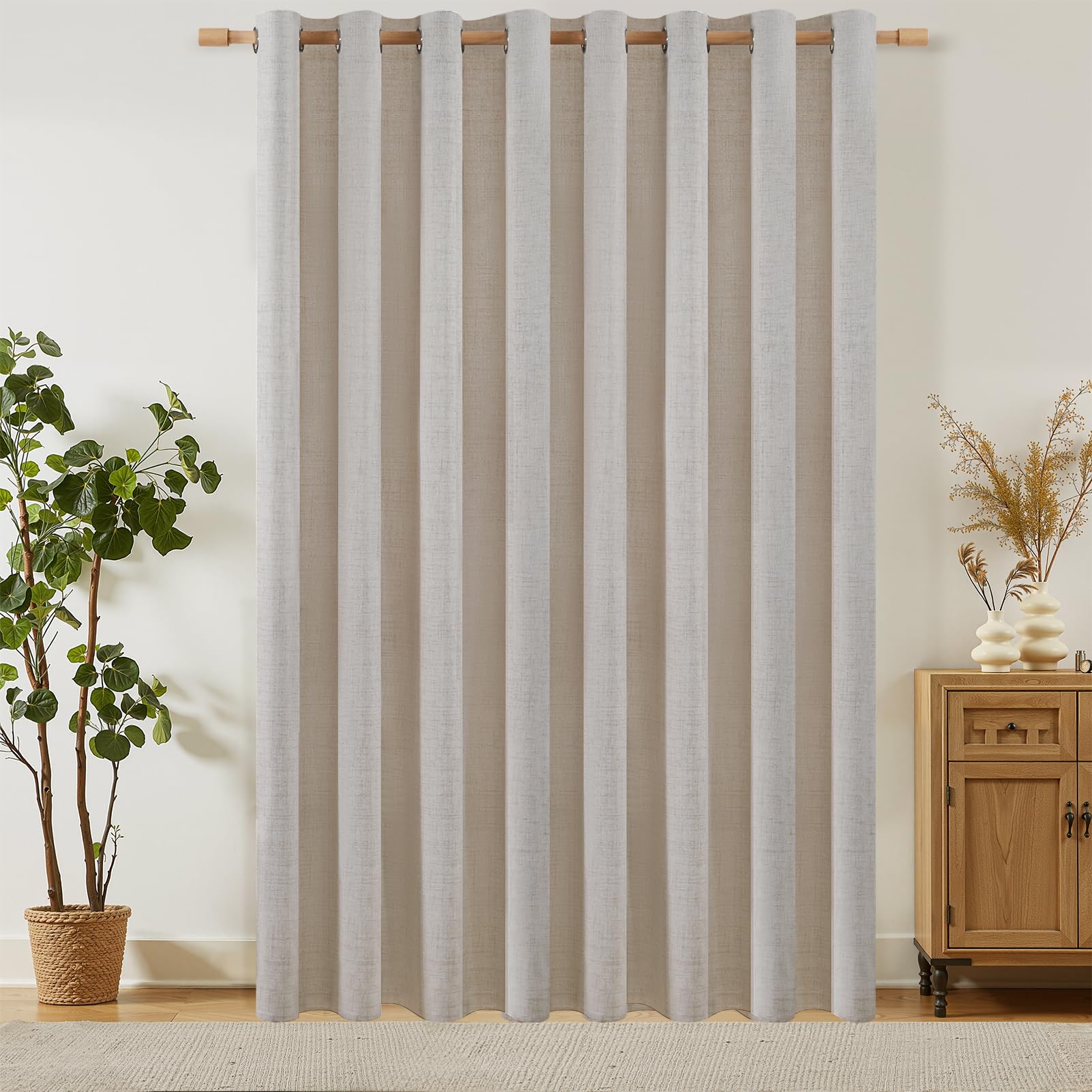 Softalker Rideau 140x240cm Naturel Voilage En Lin Passer