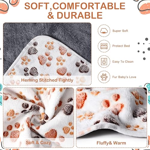 Miniatura 4 de Reginary 4 mantas impermeables de conejillo de indias lavables de forro polar para animales pequeños, almohadillas de entrenamiento reutilizables,