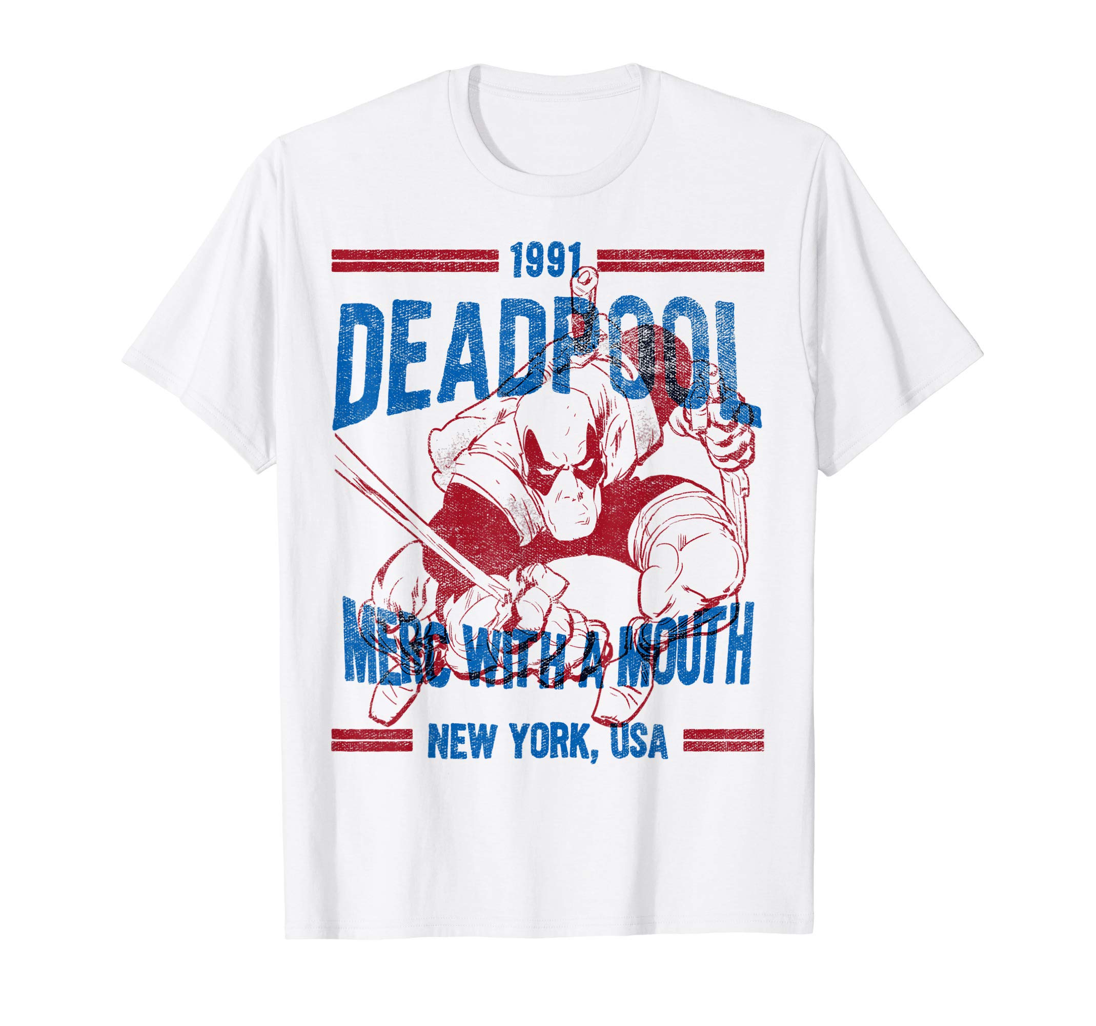 MarvelDeadpool Merc With A Mouth New York City Poster T-Shirt