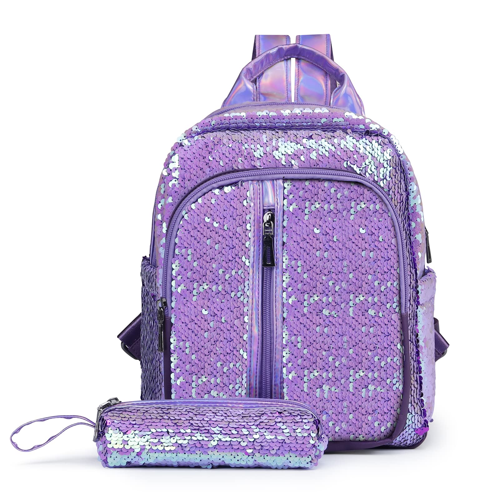 Purple Sequence Bags For School Peppa Pig Mini Backpack 10 Inch
