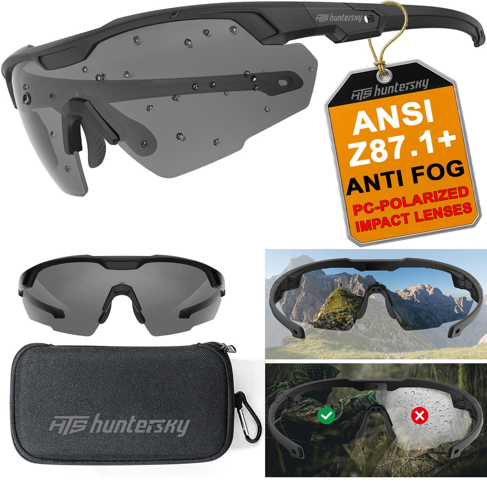 HUNTERSKY HTS S59 Anti-fog Military Ballistic polarized Shooting sunglasses Men