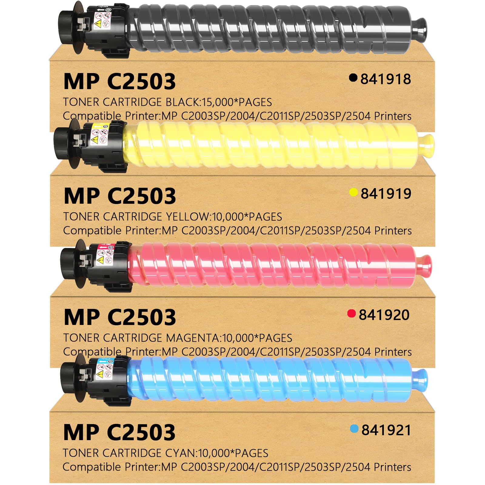 MP C2003 MP C2503 Toner Cartridge High Yield(4-Pack)Replacement for