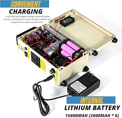 Miniatura 7 de Generador de manivela de mano de 150 W, estación de energía portátil con mango plegable, generador inversor pequeño de aleación de aluminio