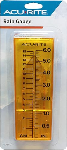 Miniatura 3 de AcuRite 00840A1 - Medidor de lluvia mediano amarillo