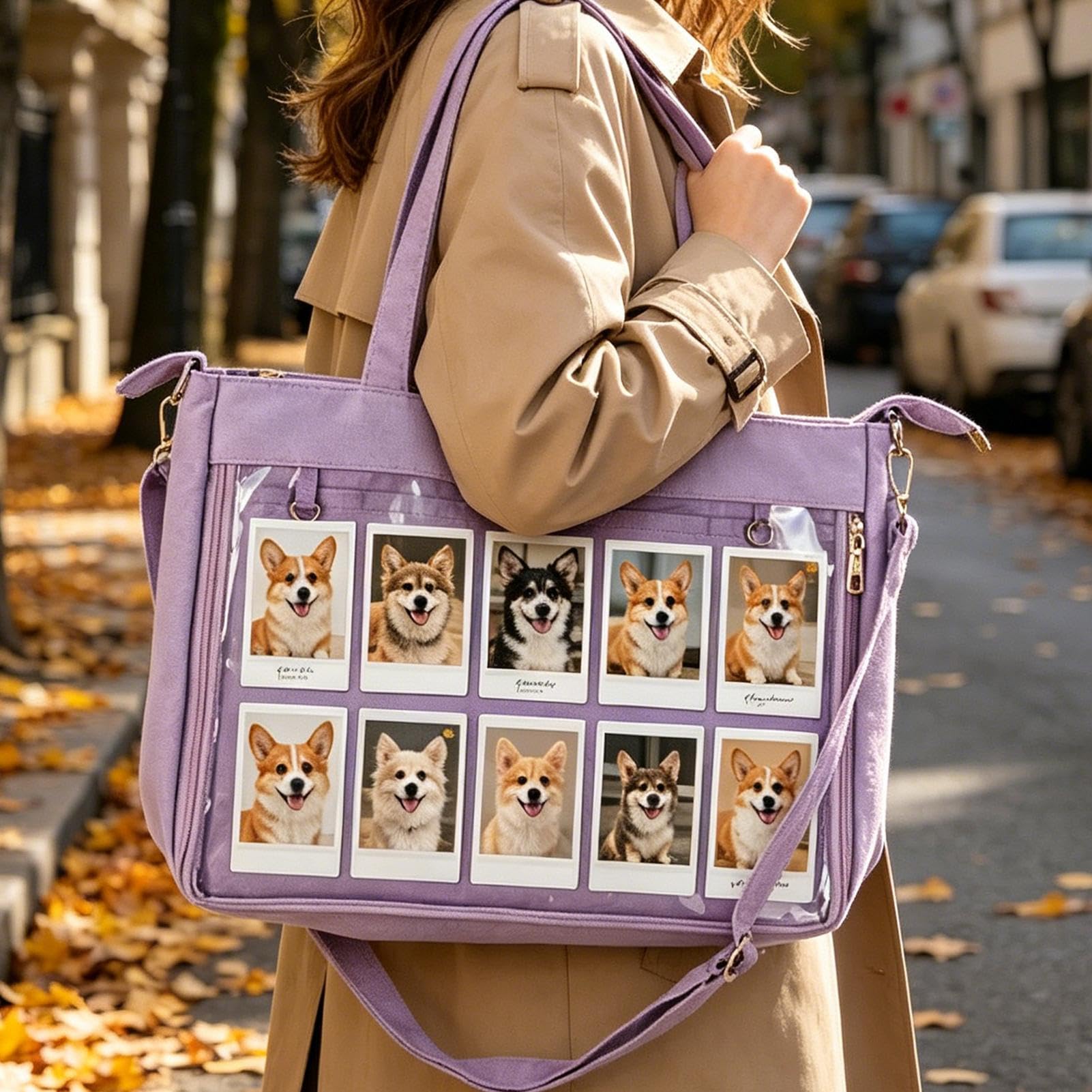 Ita Bag, torba do przechowywania z przezroczystym okienkiem, przezroczysta torba do majsterkowania, dla kobiet, dziewcząt, nastolatków, dorosłych, na zewnątrz, w podróży, do szkoły, na czas wolny, na