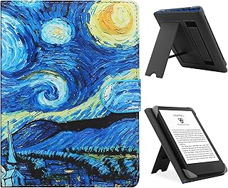 Universal Case for 6",6.8" Paperwhite E-Reader, Compatible with Kobo Clara HD/Kobo Clara 2E Leather Stand Cover for 6-6.8'' Pocketbook/Tolino E-Book Reader,Starry Sky