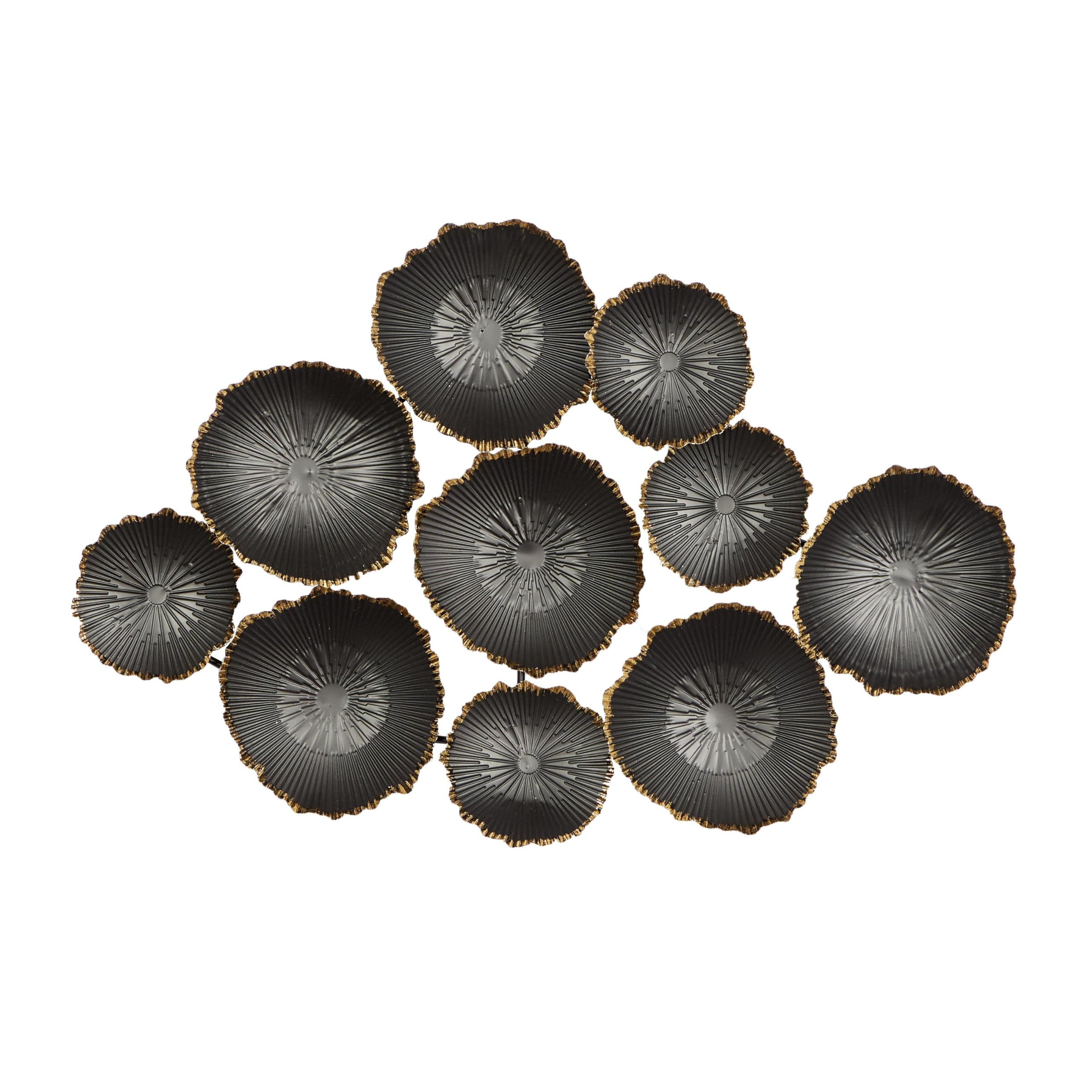 CosmoLiving by Cosmopolitan Metal Plate Home Wall Decor Wall Sculpture with Uneven Edges, Wall Art 26" x 2" x 23", Black