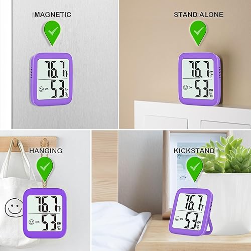 Miniatura 4 de Antonki Paquete de 2 Termómetros de Habitación para el Hogar, Higrómetro Medidor de Humedad Interior, Monitor de Sensor Digital de Temperatura y