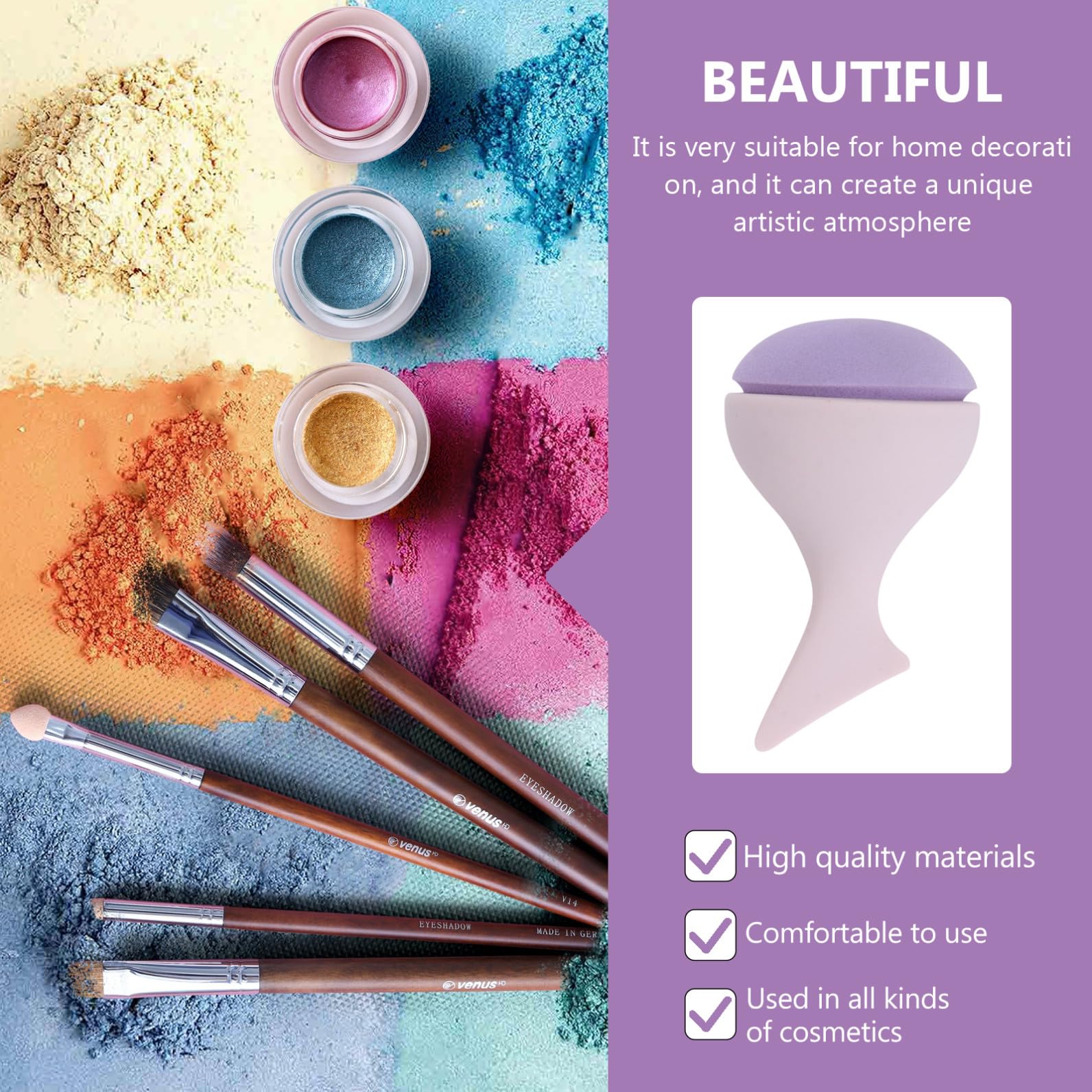 POPETPOP 10pezzi Spugne Make up Design Puff Dual-use Per Applicazione e Bagnata Accessori Cosmetici Lavabili e Riutilizzabili Rosa