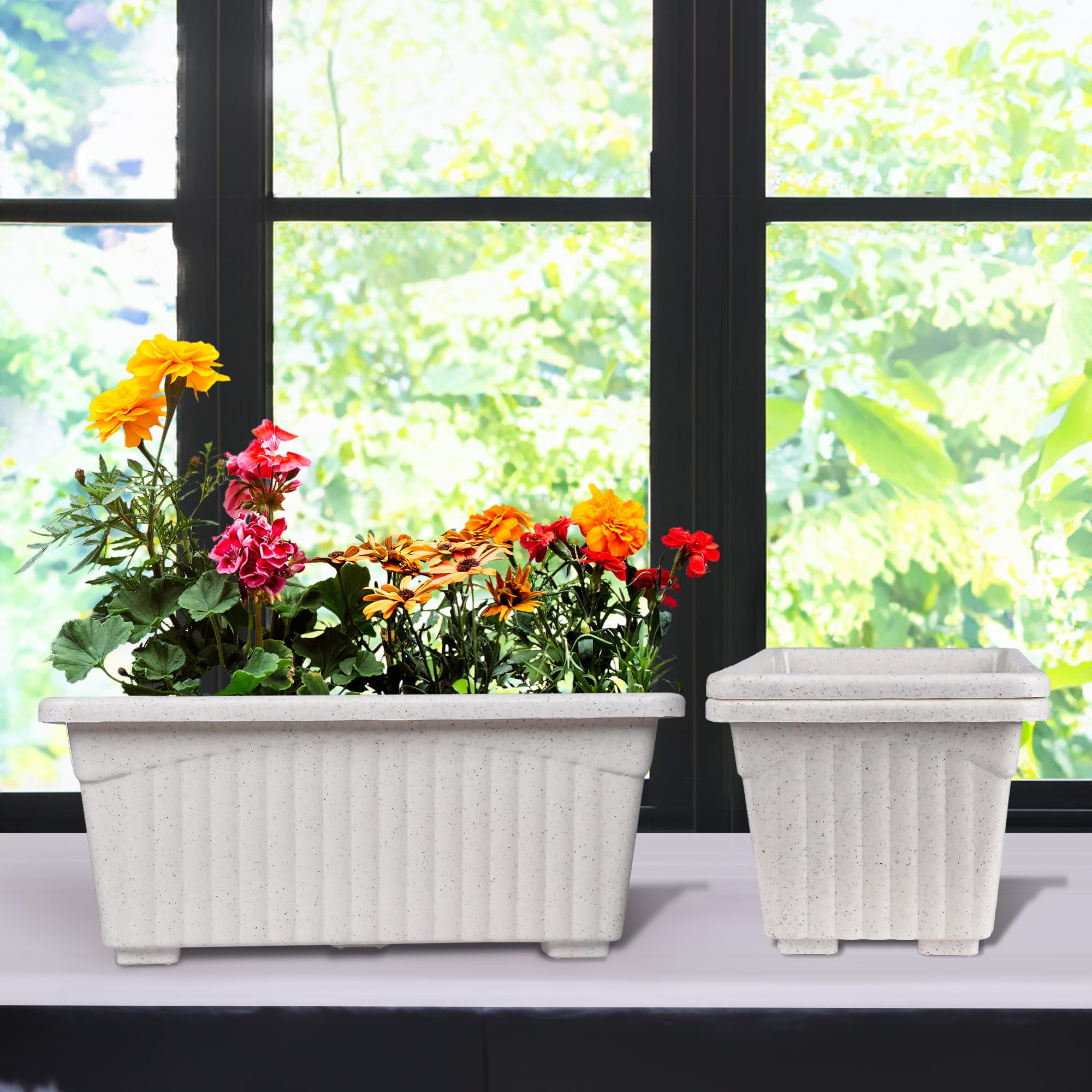 Kuber Industries Marble Jupitar Flower Pot for Home & Gardening|Pack of 3|White (B0CYPNPDNG) Amazon Price History, Amazon Price Tracker
