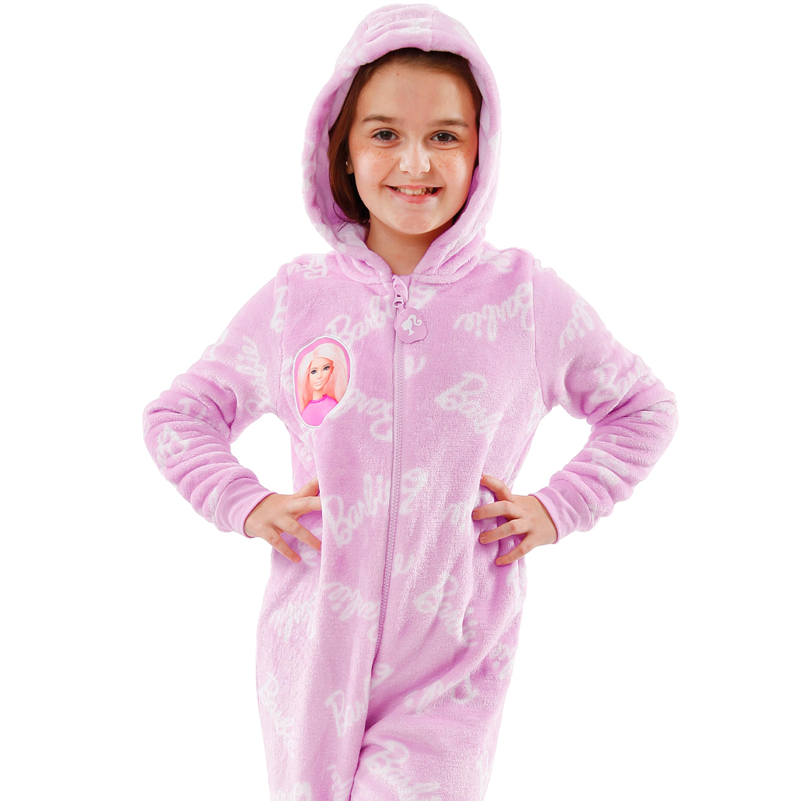 Barbie Onesie dla dziewczynek Różowa polarowa piżama dzieci Rozmiary 5-13 lat