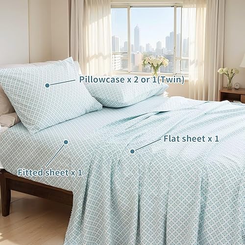 Miniatura 3 de Juego de sábanas de microfibra tamaño Queen, de bolsillo profundo, tamaño Queen, de microfibra con bolsillo profundo, transpirables y refrescantes,