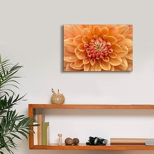 Miniatura 6 de Epic Graffiti 'Orange Dahlia' de Cora Niele, lienzo decorativo para pared, 18 x 12 pulgadas